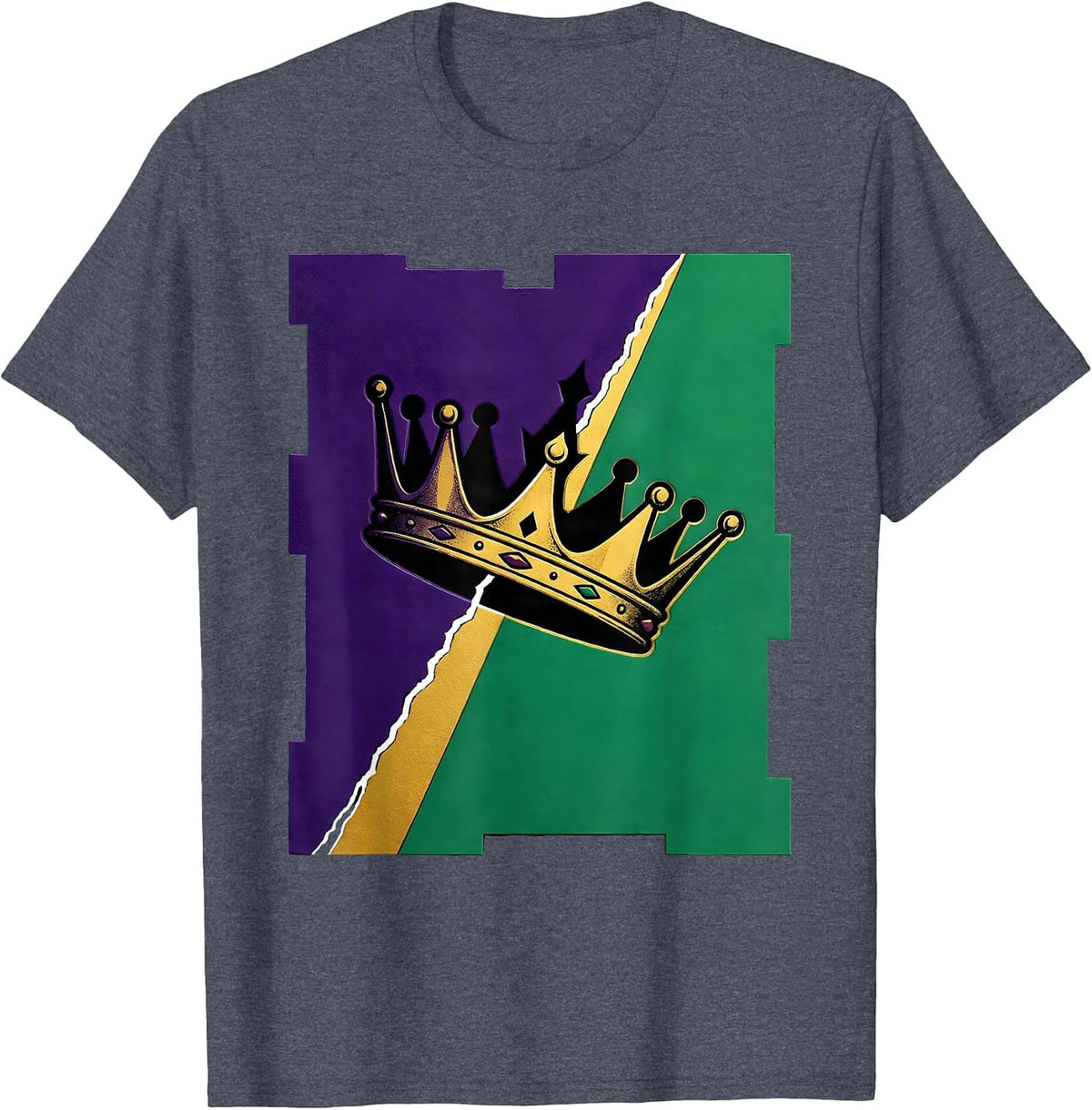Interlocking Planes Carnival Crown Mardi Gras Party Humor T-Shirt - Heather Blue