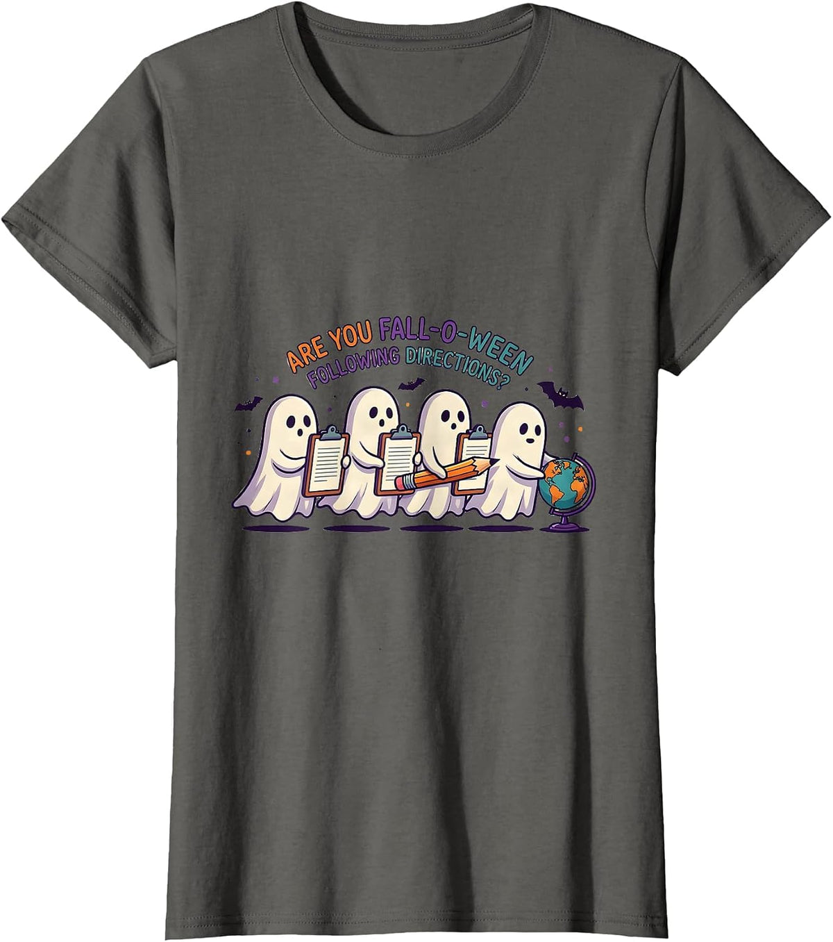Women's Are You Fall-O-Ween Following Directions Teacher T-Shirt - Asphalt Grey