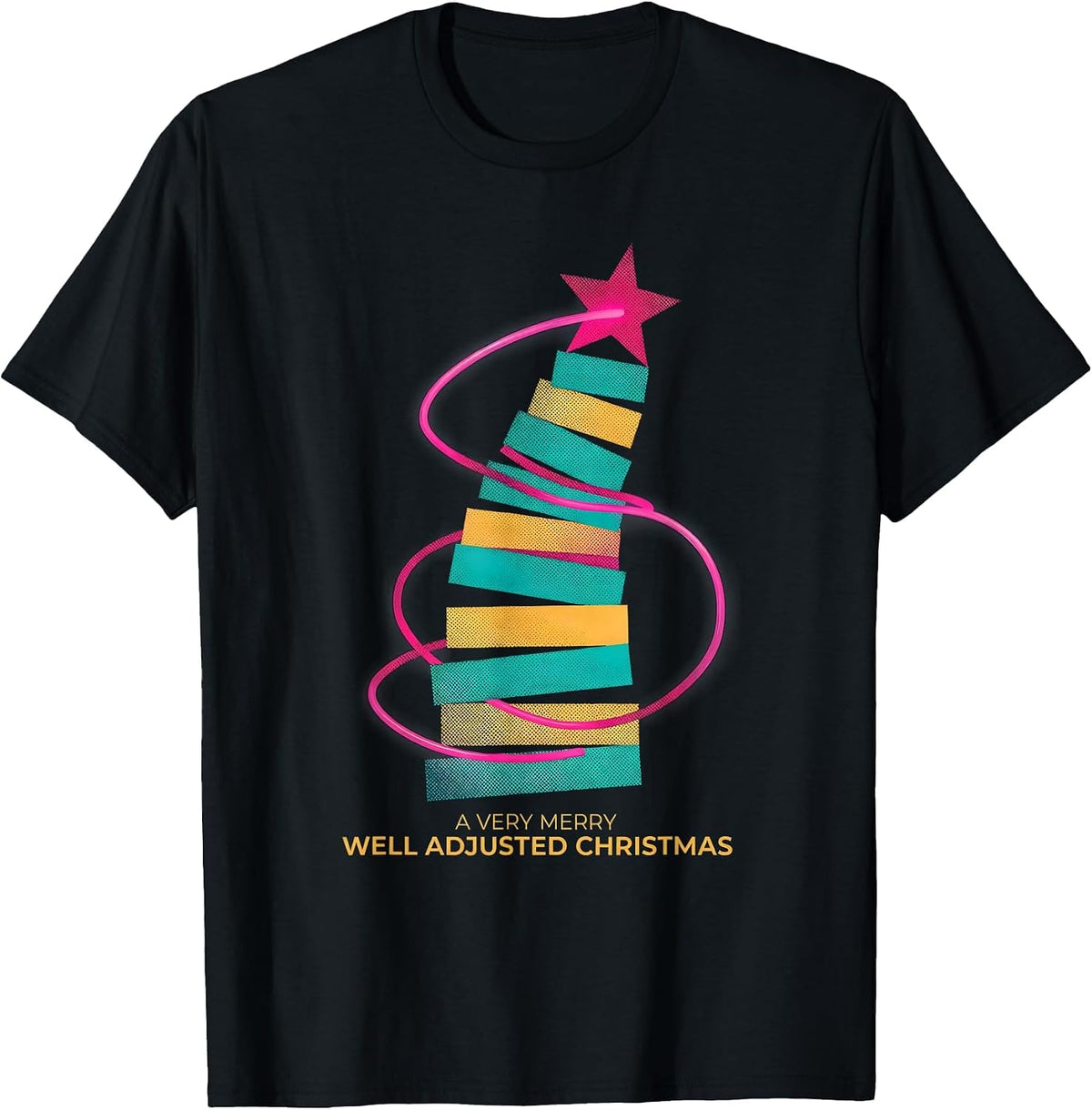Men's A Very Merry, Well Adjusted Christmas Funny Chiropractor T-Shirt - Black