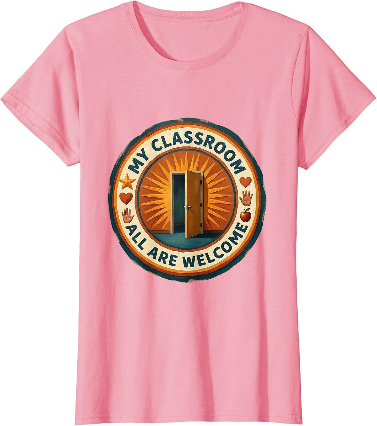 Women's My Classroom All Are Welcome Special Education Tee T-Shirt - Pink