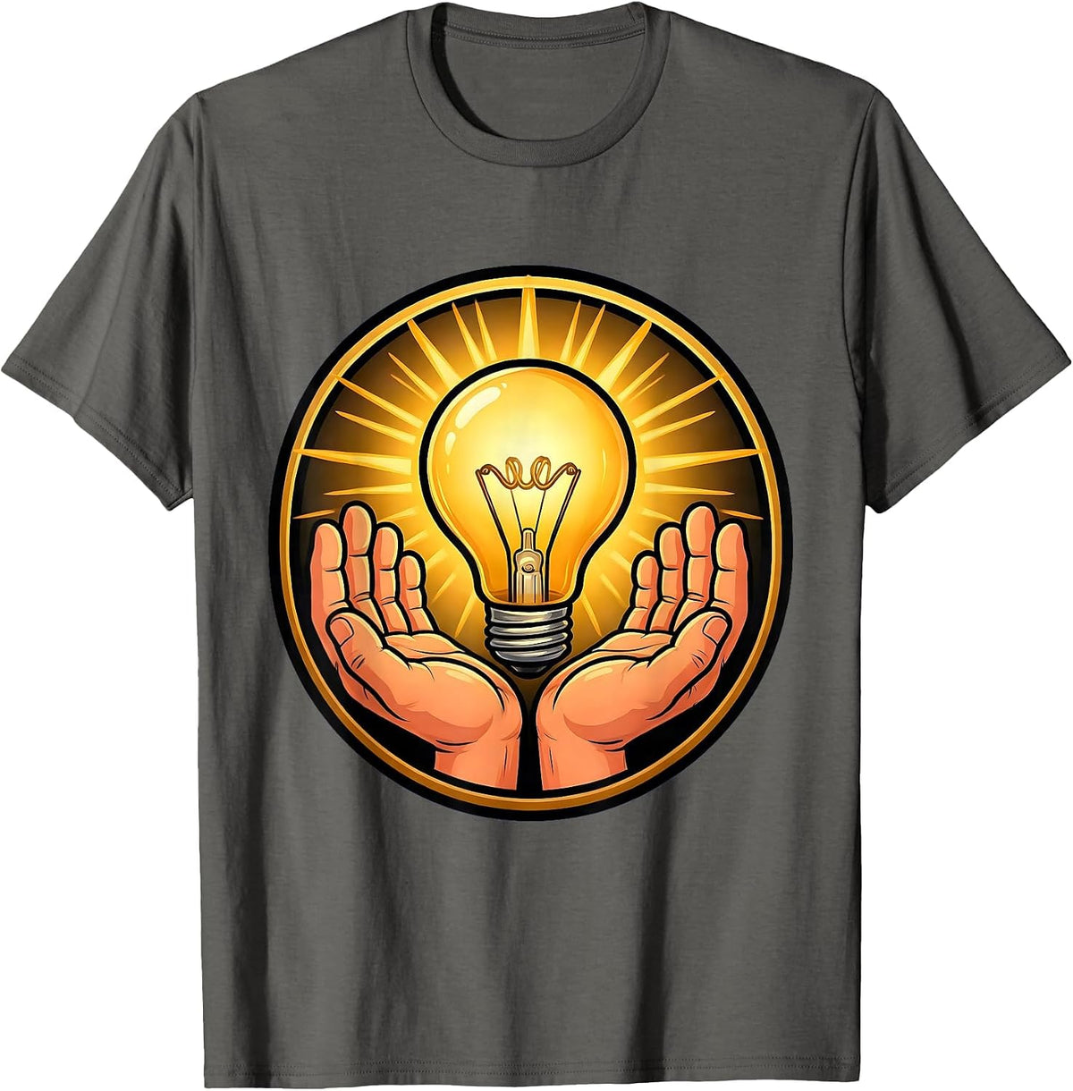 School Counselor Glowing Lightbulb Illustration T-Shirt - Asphalt Grey