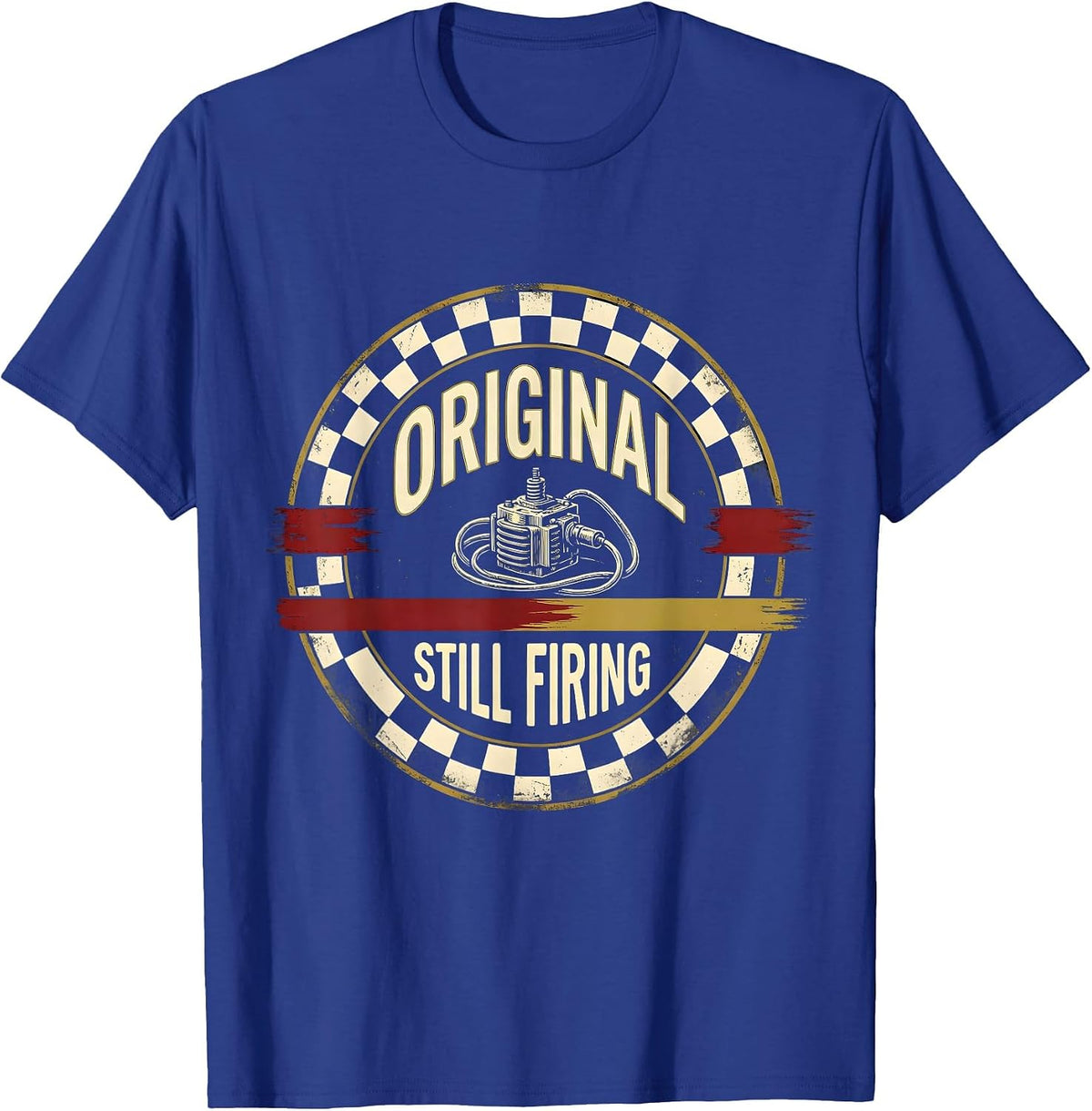 Men's Original Still Firing Vintage Retro Classic Car Racing T-Shirt - Royal Blue
