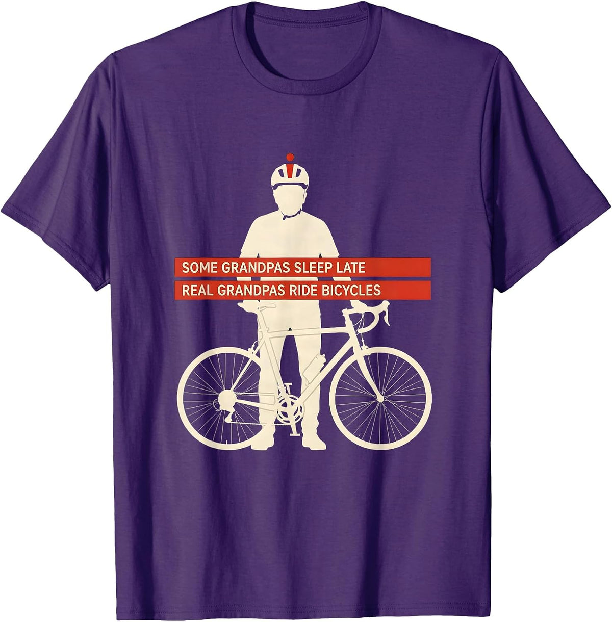 Some Grandpas Sleep Late, Real Grandpas Ride Bicycles T-Shirt - Purple
