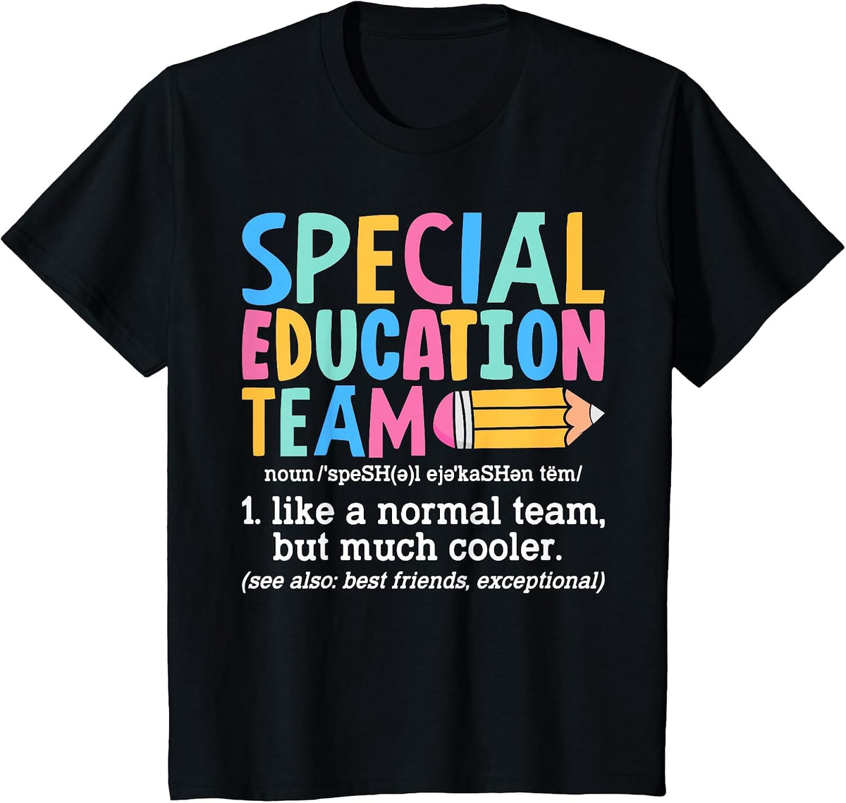 Special Education Team Definition Retro Ed Team Crew Teacher T-Shirt - Black