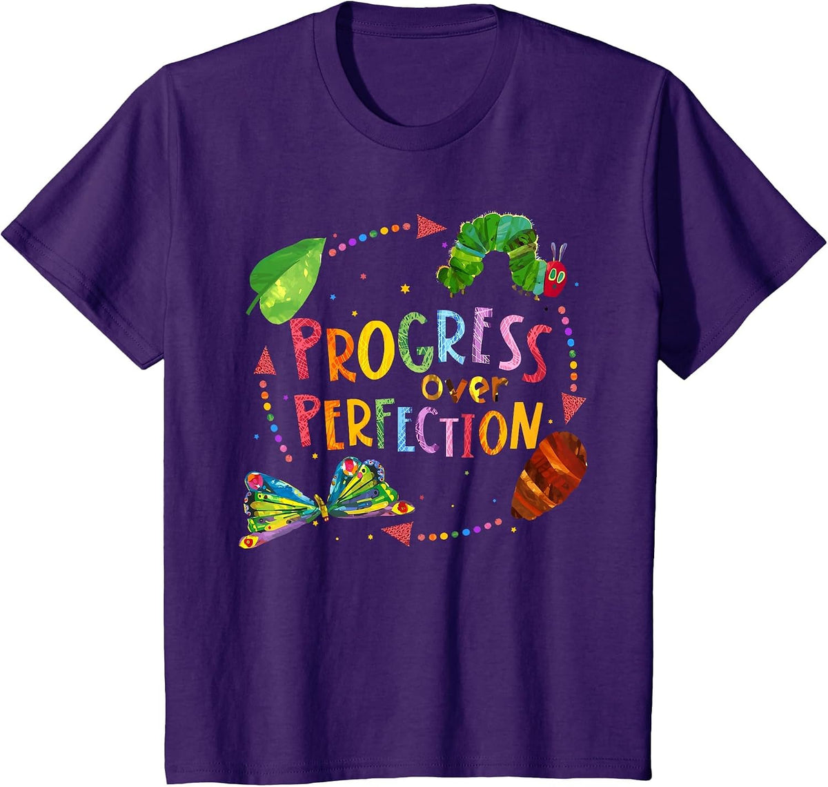 Progress Over Perfection Motivational National Teacher's Day T-Shirt - Purple