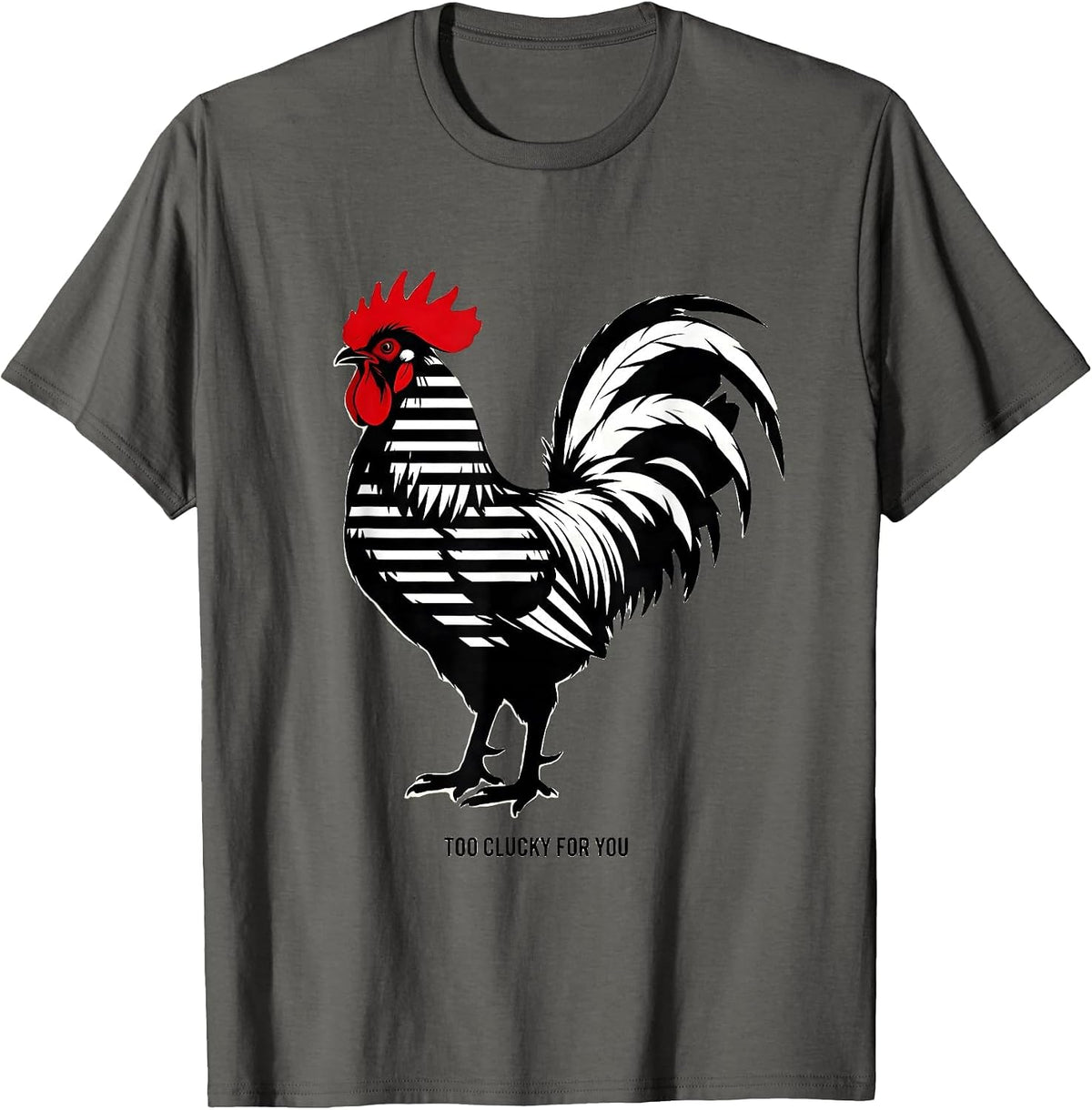 Men's Too Clucky For You Funny Chicken Design T-Shirt - Asphalt Grey
