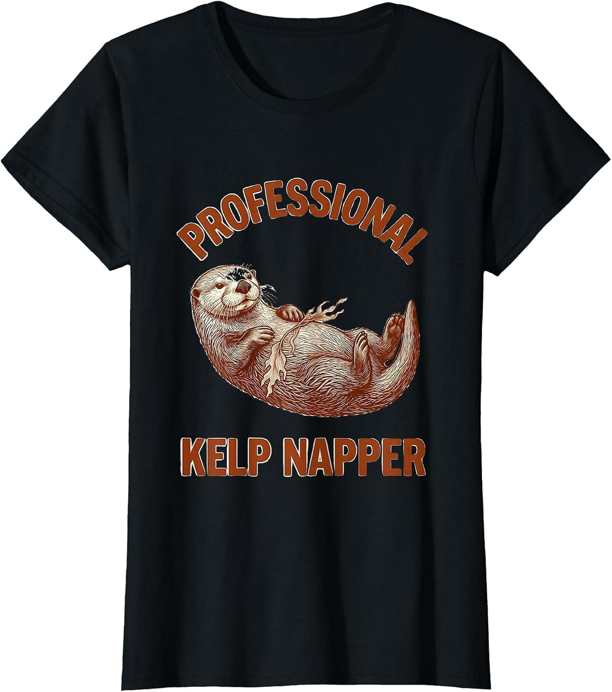 Professional Kelp Napper Sea Otter Design T-Shirt - Black