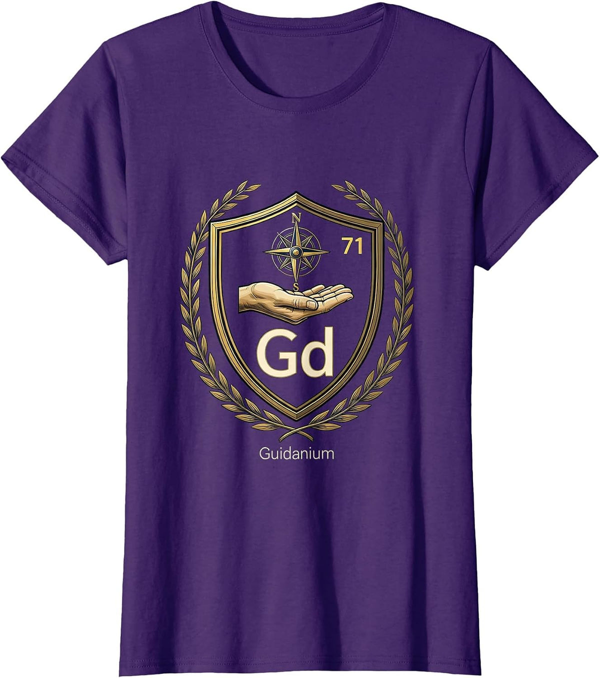 Women's 71 Gd Guidanium Funny Chemistry Element Nerd Gift T-Shirt - Purple