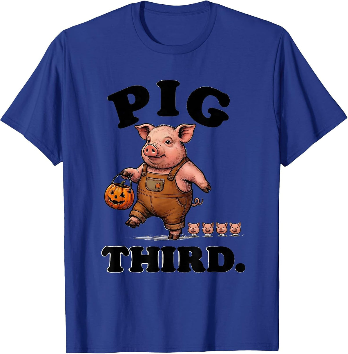 Men's Pig Third Funny Piglet Costume Pig Lover Halloween T-Shirt - Royal Blue