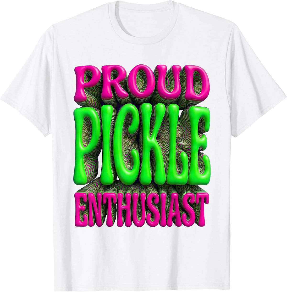 Men's Proud Pickle Enthusiast Funny Pickle Design T-Shirt - White
