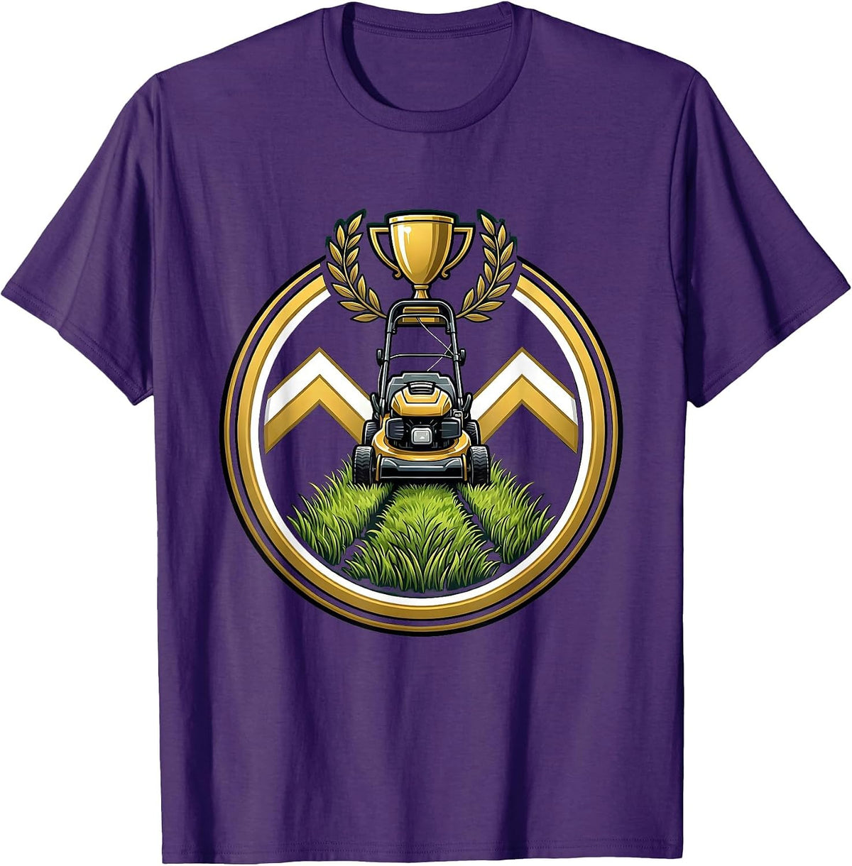 Men's Proud Bad Lawn Mowing Dad Graphic T-Shirt - Purple