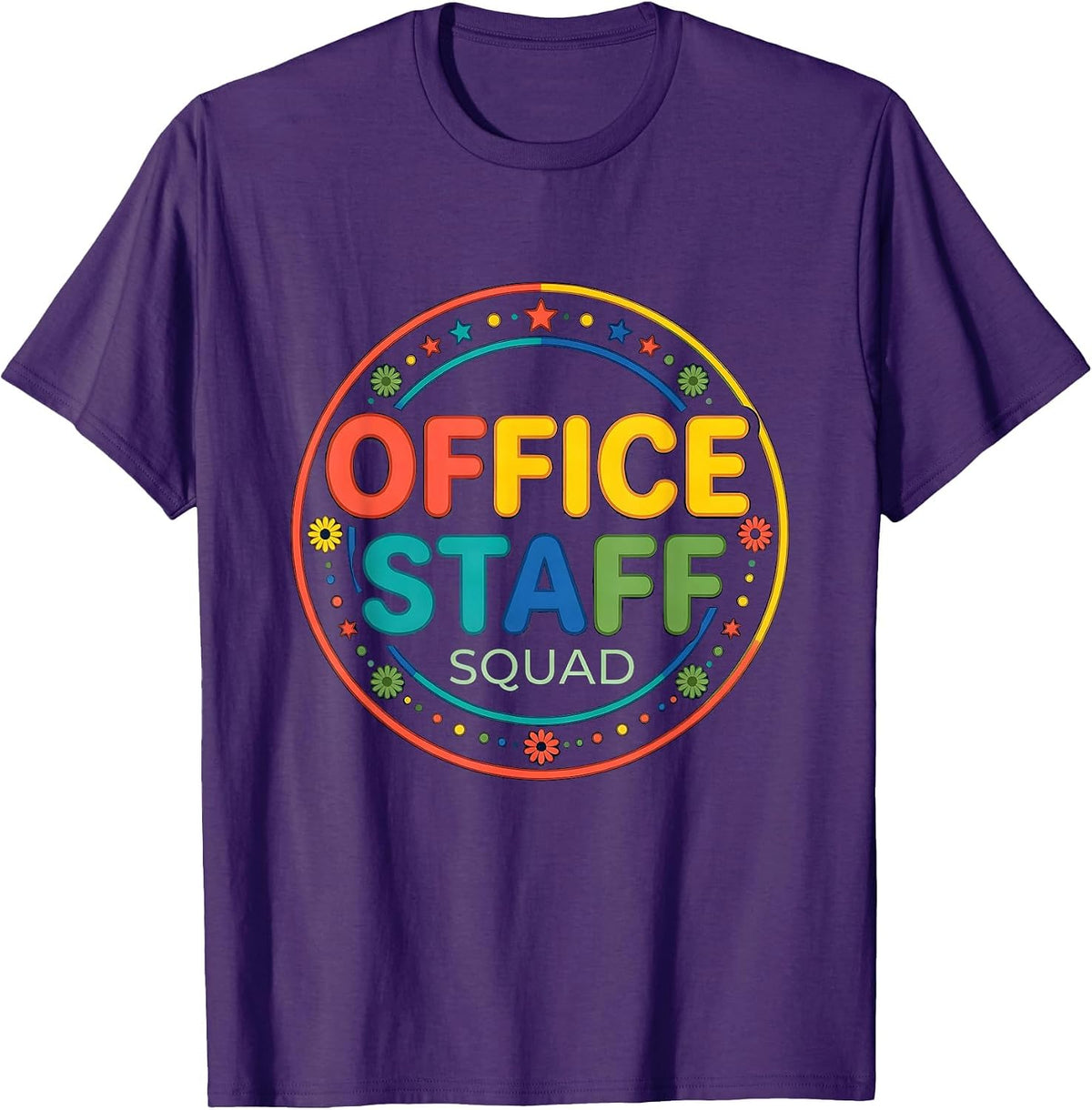 Office Staff Squad Colorful School Support Staff T-Shirt - Purple