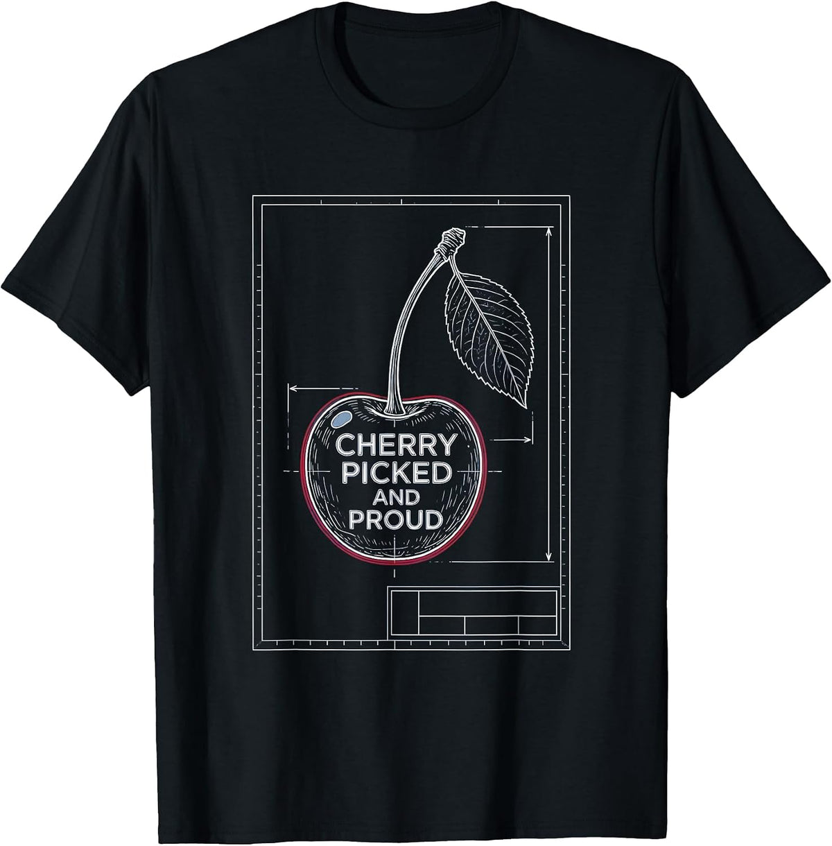 Men's Cherry Picked and Proud Graphic Design T-Shirt - Black