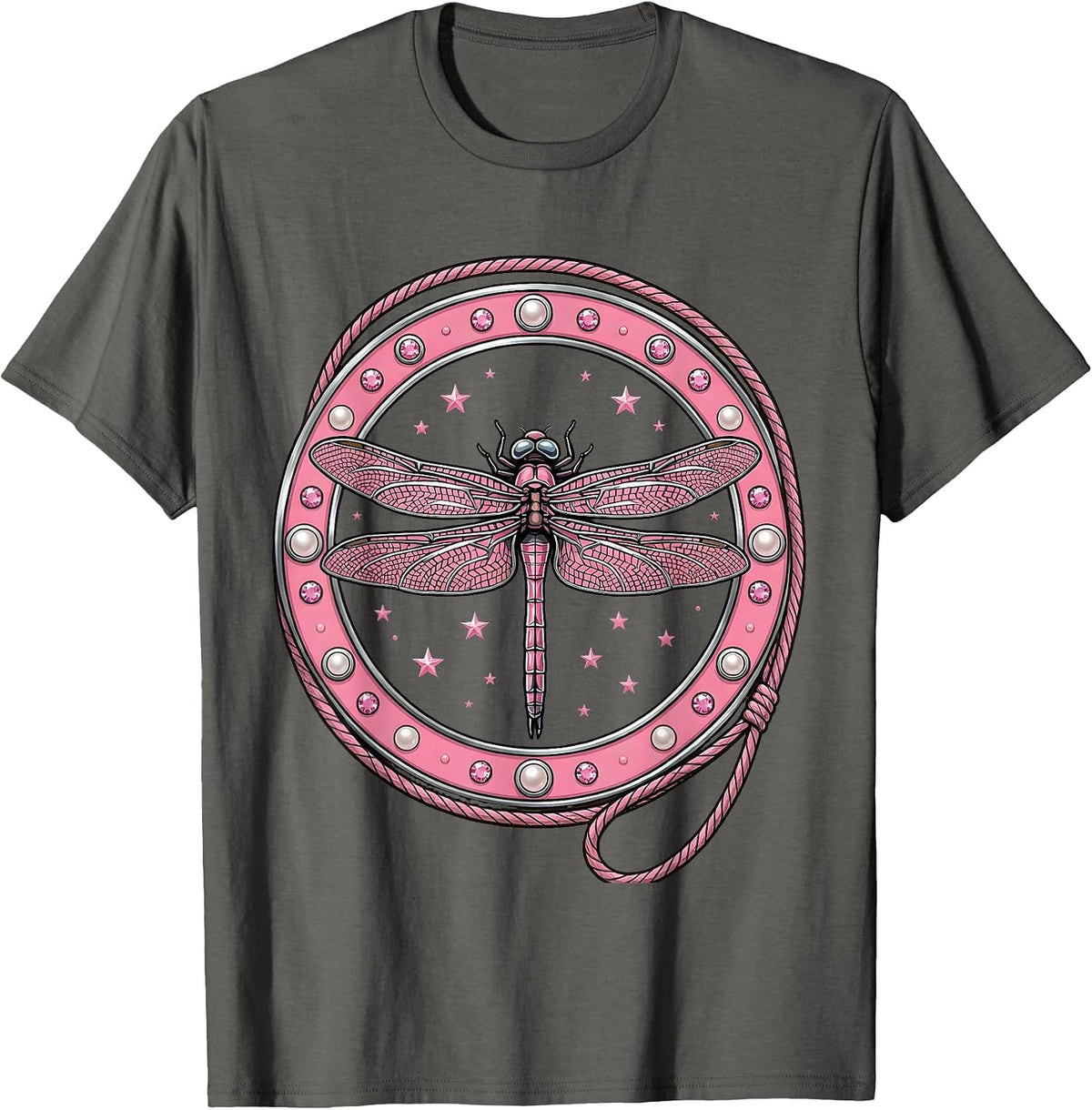 Men's Dragonfly Wings Tire Tread Motorcycle Design T-Shirt - Asphalt Grey