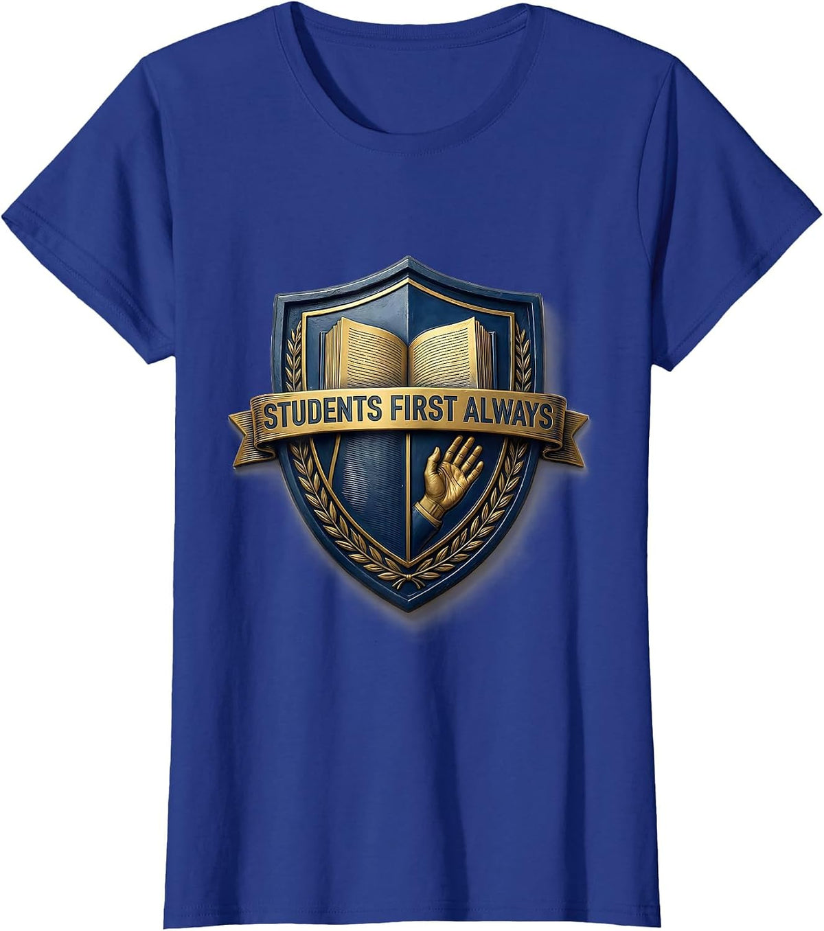 Women's Students First Always School Counselor Design T-Shirt - Royal Blue