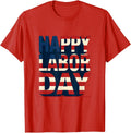 Men's Happy Labor Day Patriotic Americana Tribute Warm T-Shirt - Red
