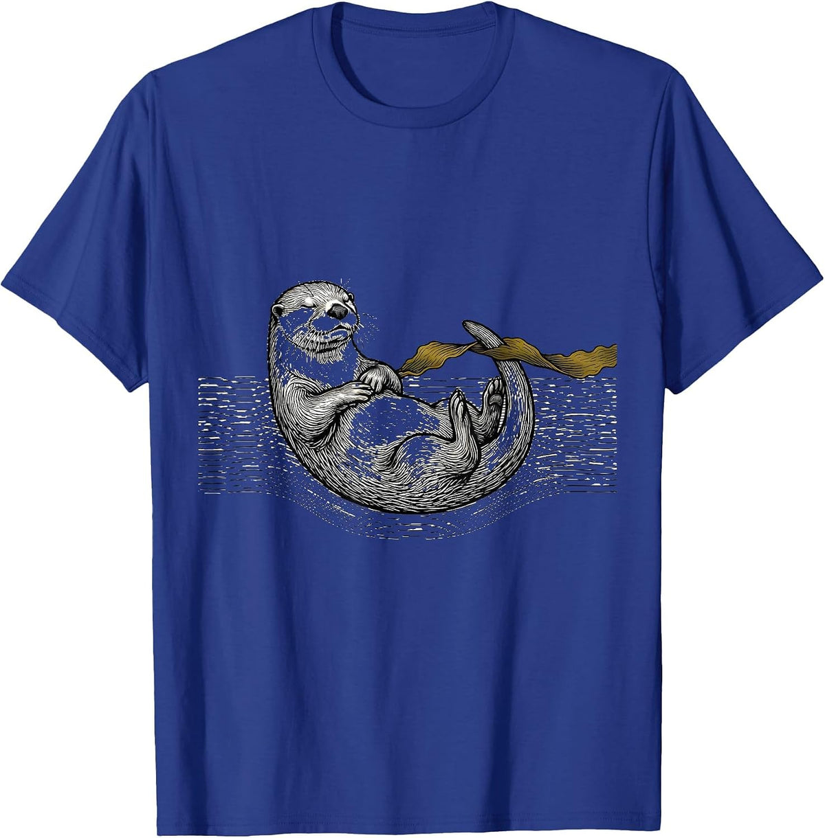 Contour Otter Line Art Funny Otter Lover Gift T-Shirt - Royal Blue