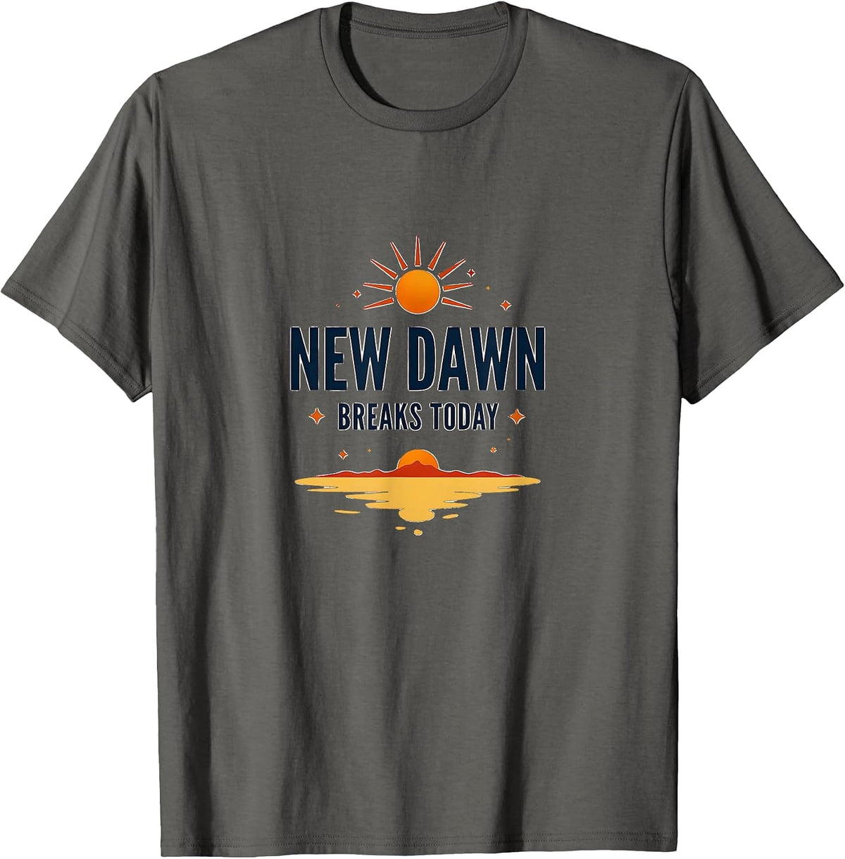 New Dawn Breaks Today Inauguration Design T-Shirt - Asphalt Grey