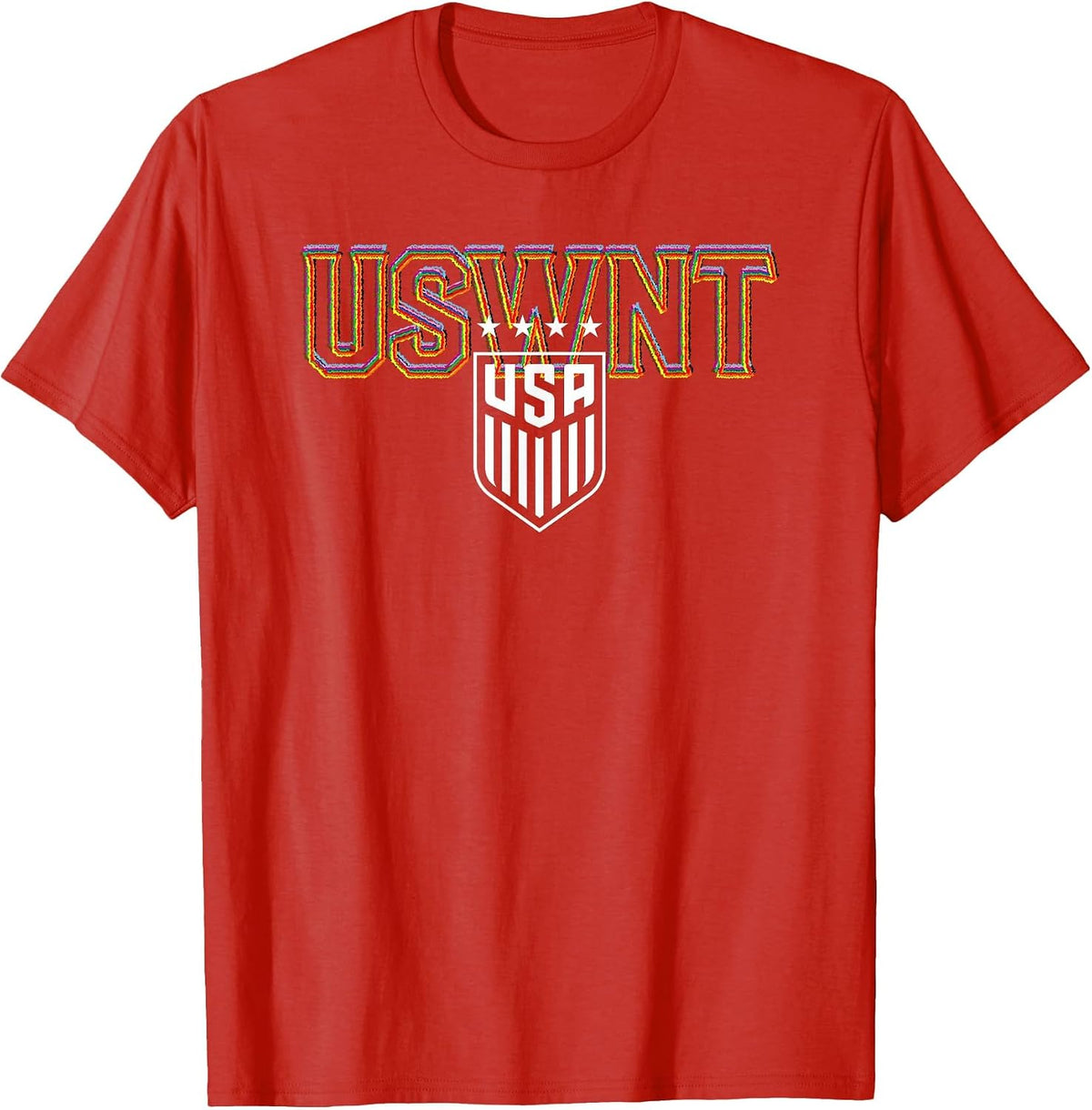 Officially Licensed US Women's Soccer LGBTQ+ Pride T-Shirt - Red