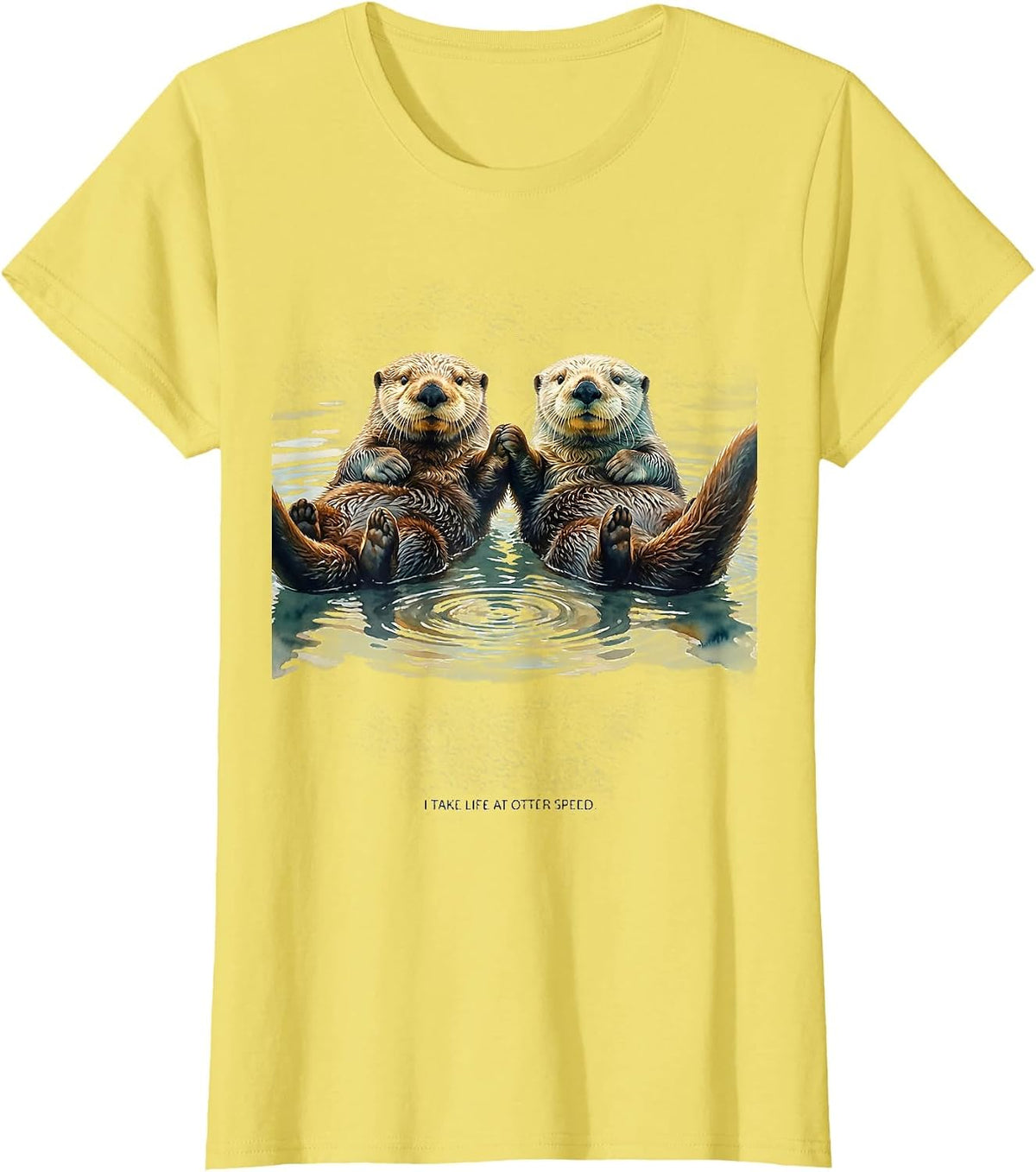 I Take Life At Otter Speed Funny Otter Lover Sea Animal T-Shirt - Lemon Yellow