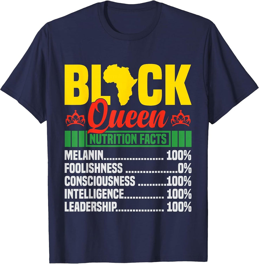 Black History Month Tee Black African American Junteenth T-Shirt - Navy Blue