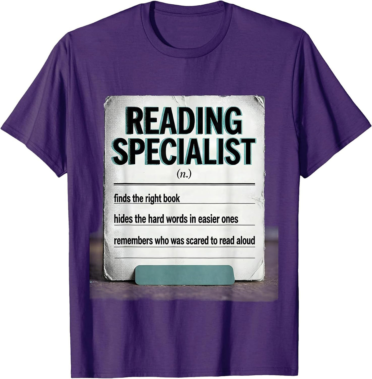 Men's Reading Specialist Teacher Humor Appreciation T-Shirt - Purple