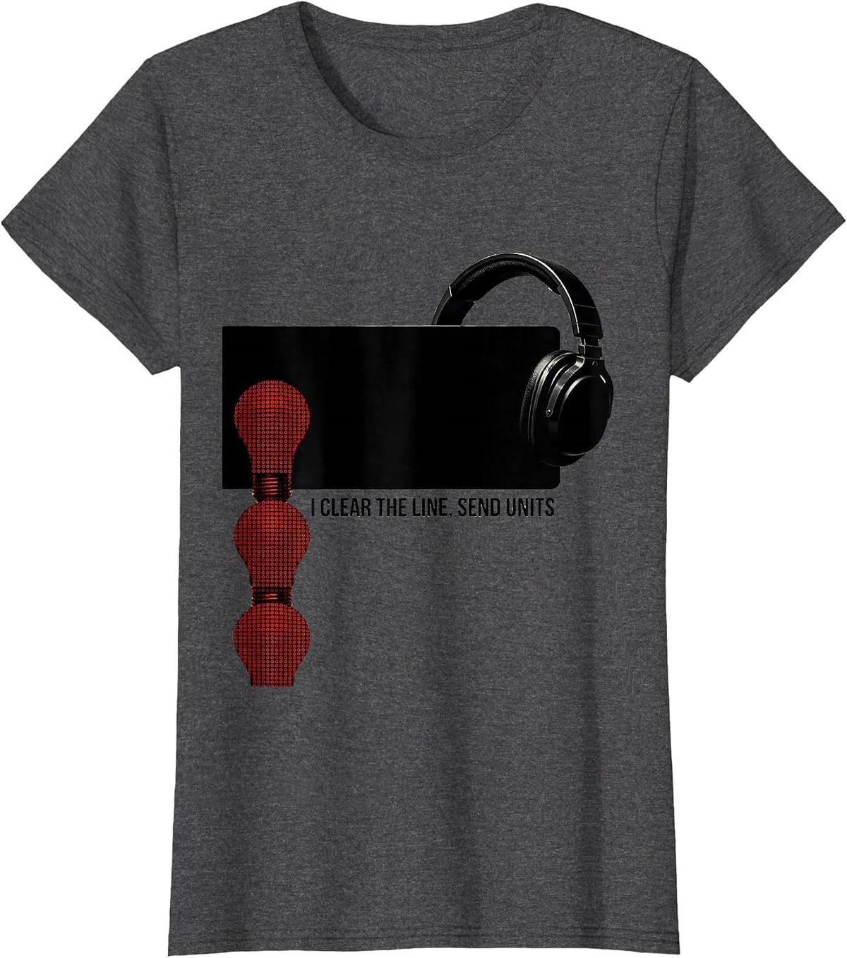 Women's I Clear The Line, Send Units Brutalist Graphic 911 T-Shirt - Dark Heather Grey