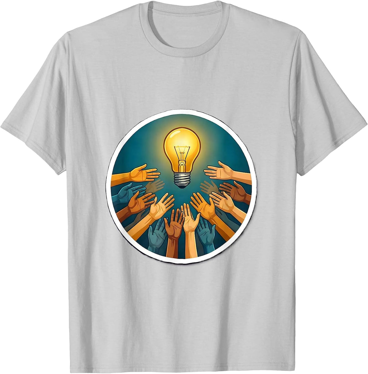 Men's Celebrate Minds of All Kinds Diversity Lightbulb T-Shirt - Silver Grey