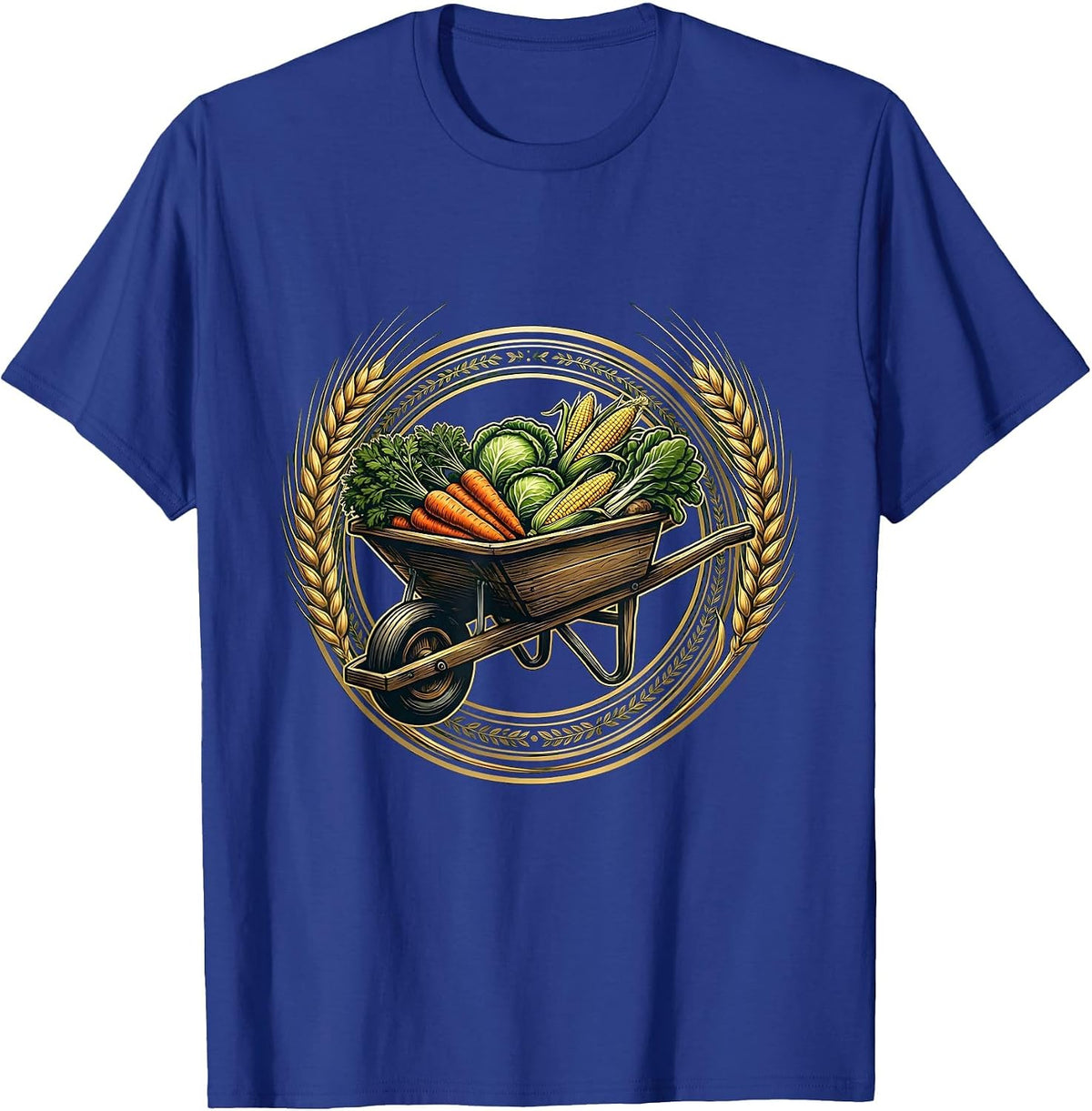Wheelbarrow Fresh Harvest Vegetables Garden Design T-Shirt - Royal Blue