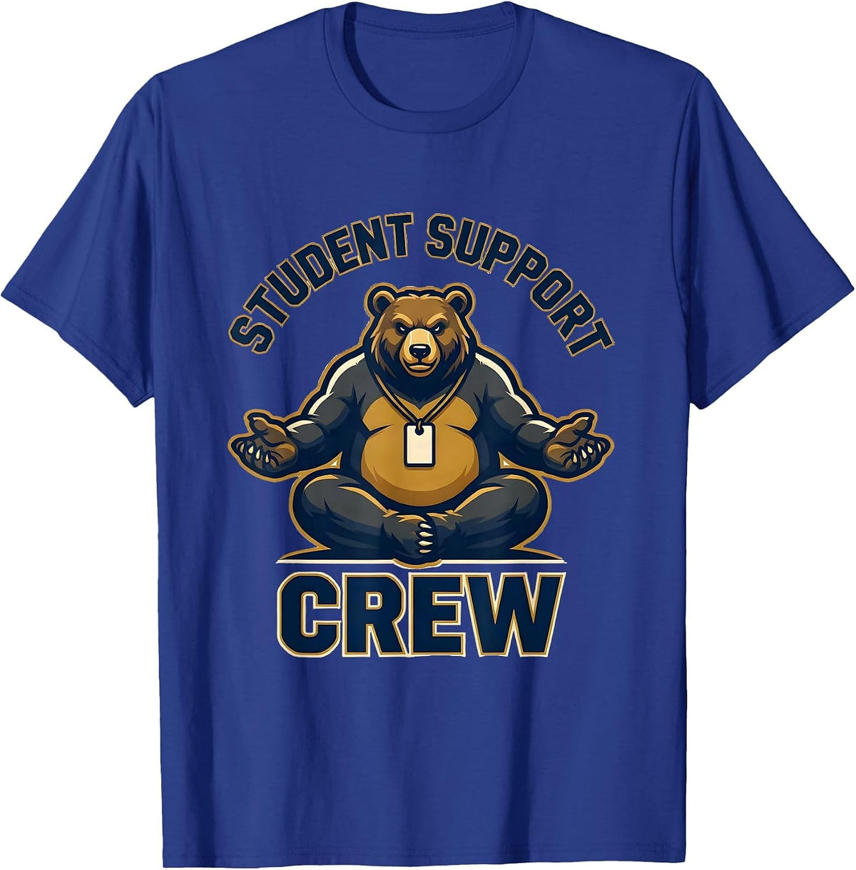 Men's Student Support Crew Groovy Retro School Counselor T-Shirt - Royal Blue