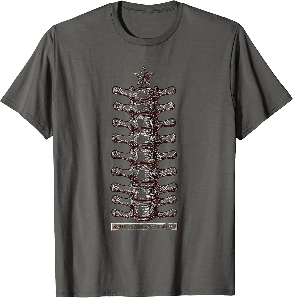 Men's A Merry Well Adjusted Christmas Funny Chiropractor T-Shirt - Asphalt Grey