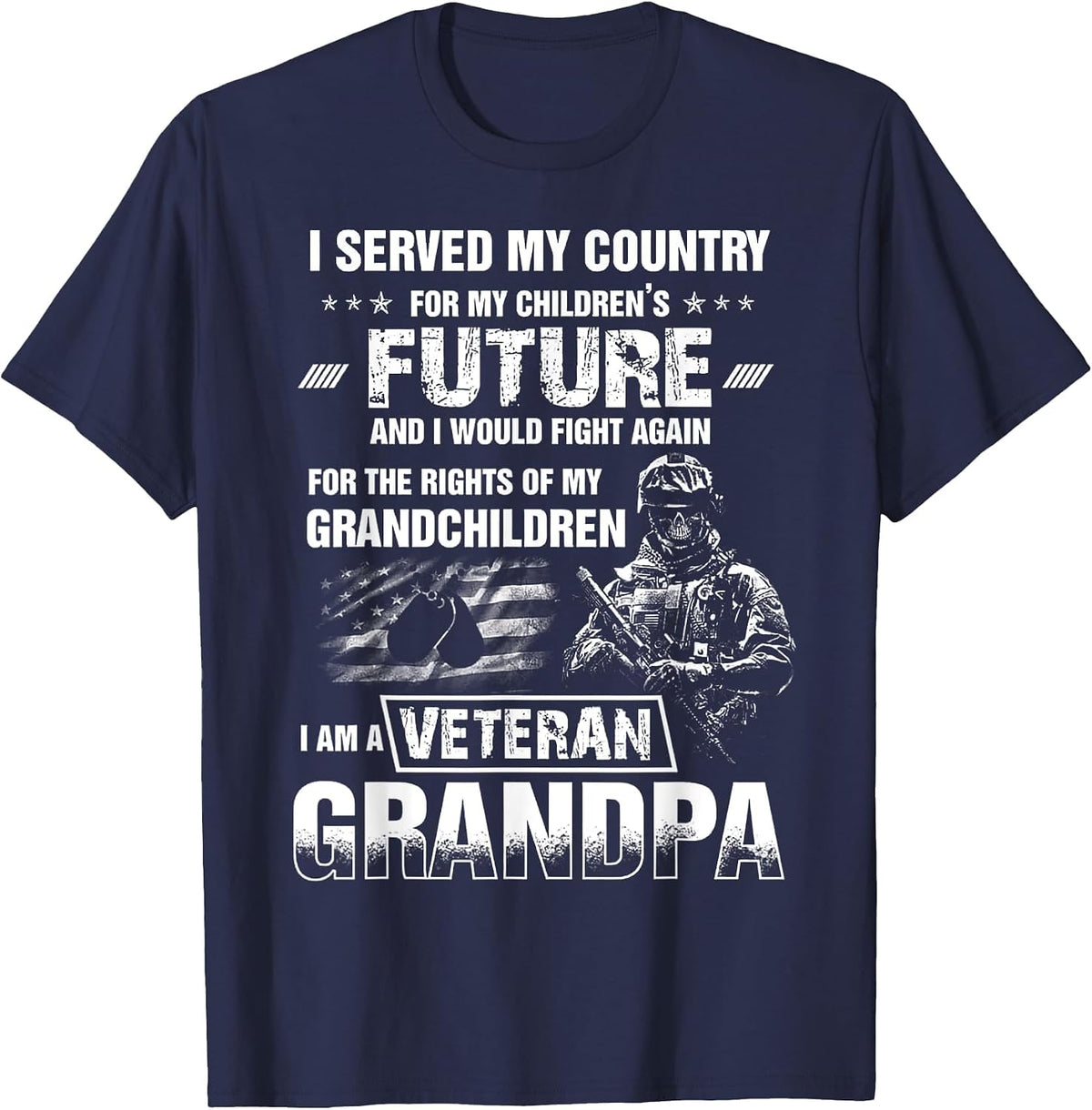 I Served My Country for My Children's Future T-Shirt - Navy Blue