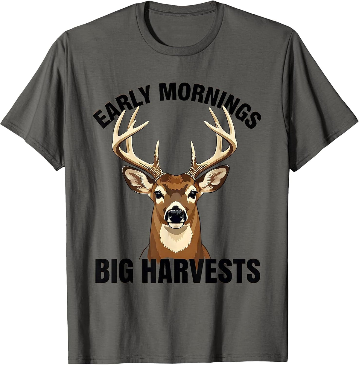 Men's Early Mornings Big Harvests Farming Design T-Shirt - Asphalt Grey