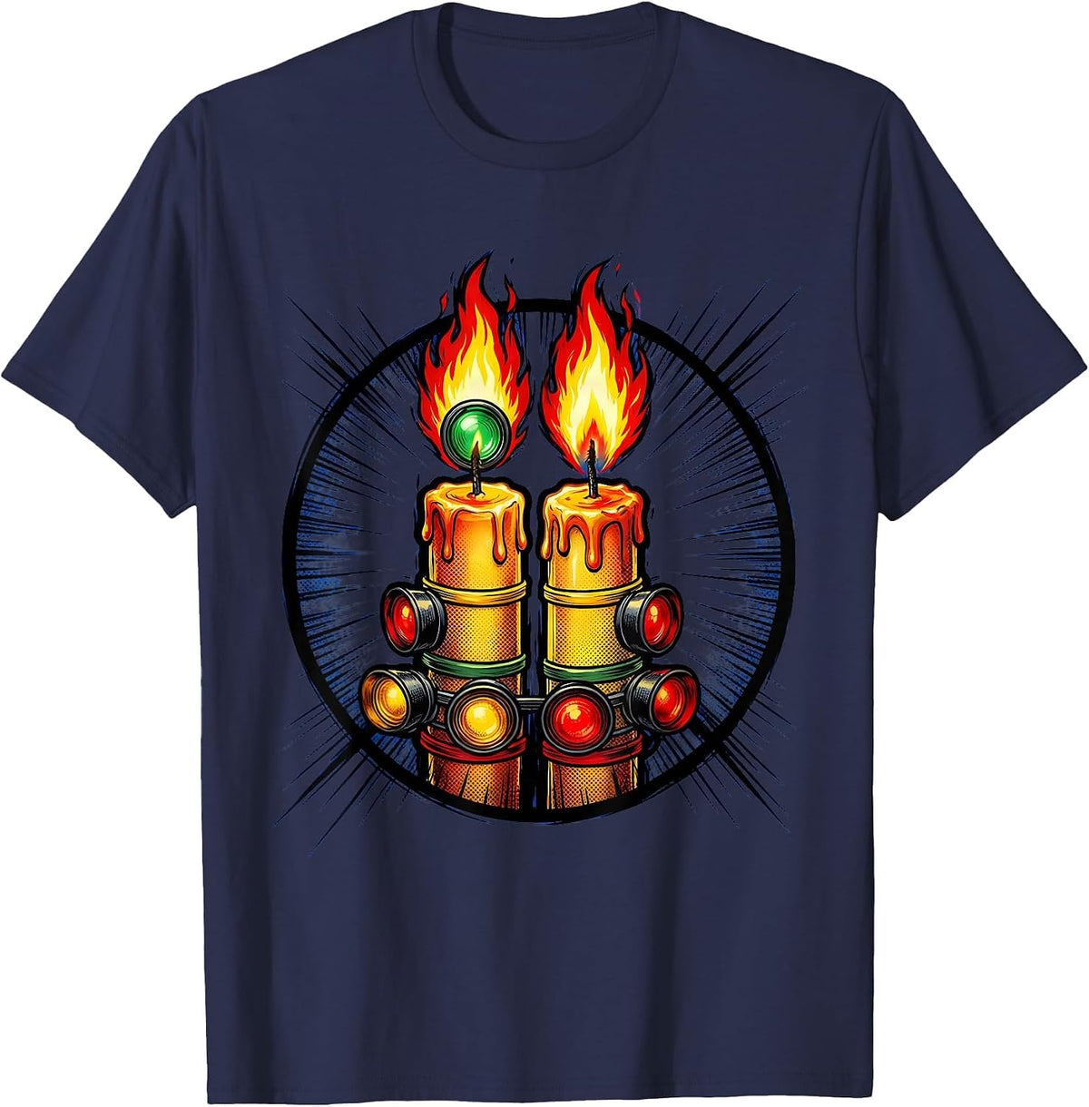 Men's Two Fast Birthday Drag Race Countdown Candles T-Shirt - Navy Blue