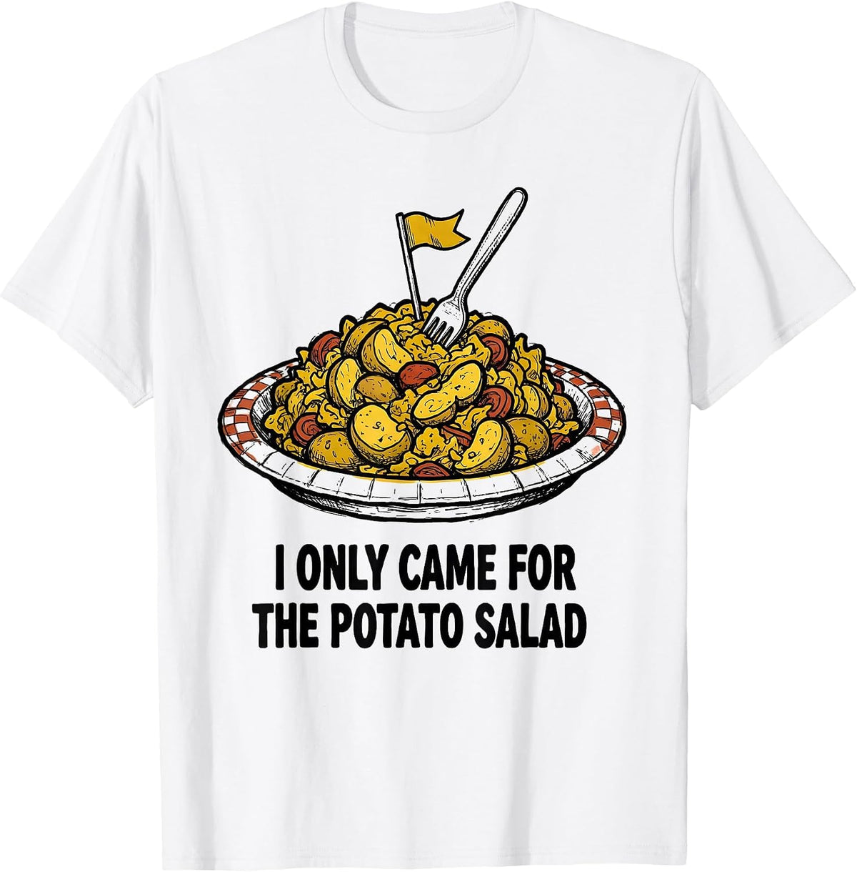 Men's I Only Came For The Potato Salad Funny Family Reunion T-Shirt - White