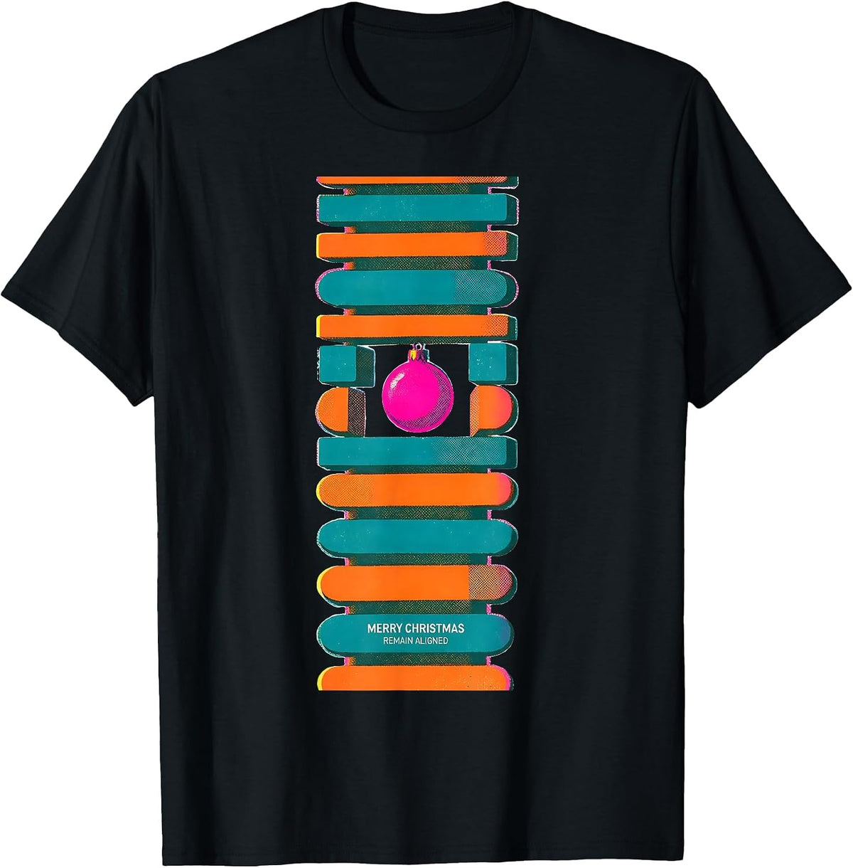 Men's Merry Christmas, Remain Aligned Funny Chiropractor Christmas T-Shirt - Black