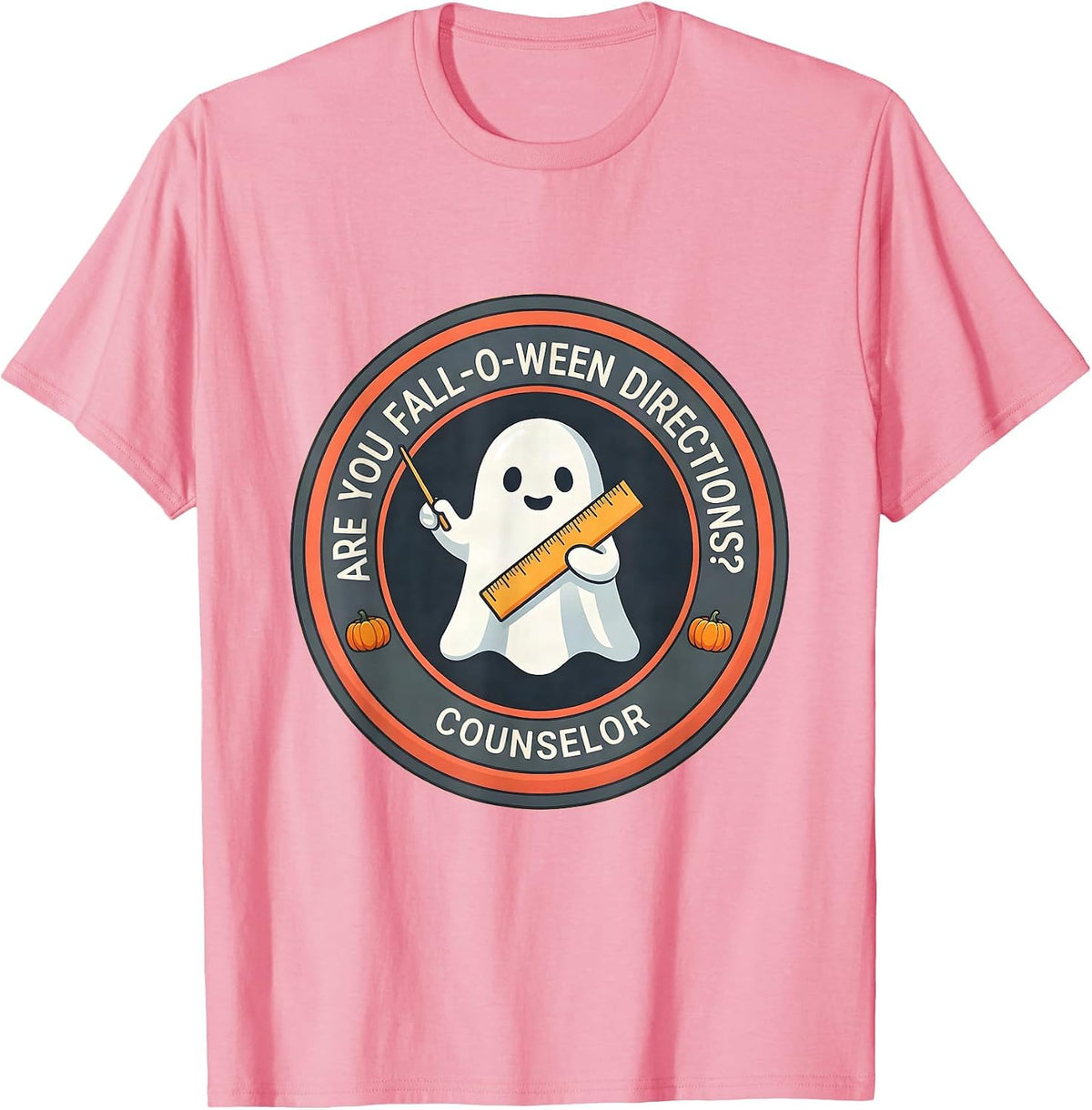 Men's Are You Fall-O-Ween Directions? Counselor Teacher T-Shirt - Pink