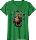 Women's I Choose Otter Funny Sea Otter Lover Cartoon Animal Humor T-Shirt - Kelly Green