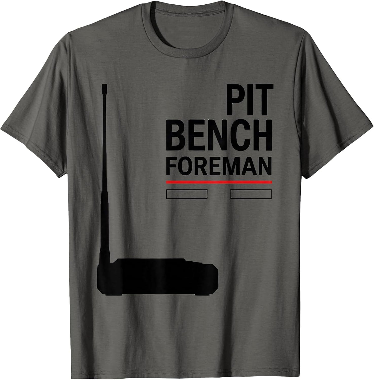Pit Bench Foreman Swiss International RC Car Racing T-Shirt - Asphalt Grey