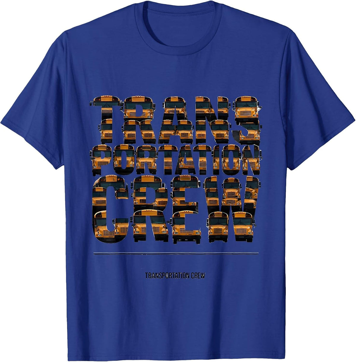 Transportation Crew Bold School Bus Driver Crew Member T-Shirt - Royal Blue
