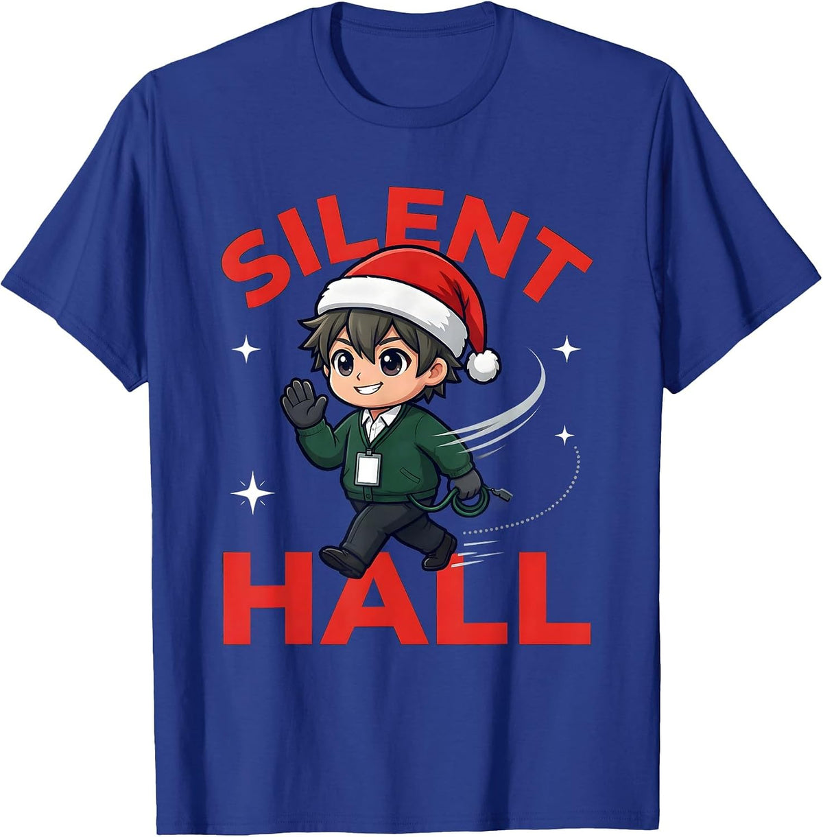 Men's SILENT HALL Funny School Staff Christmas Humor T-Shirt - Royal Blue