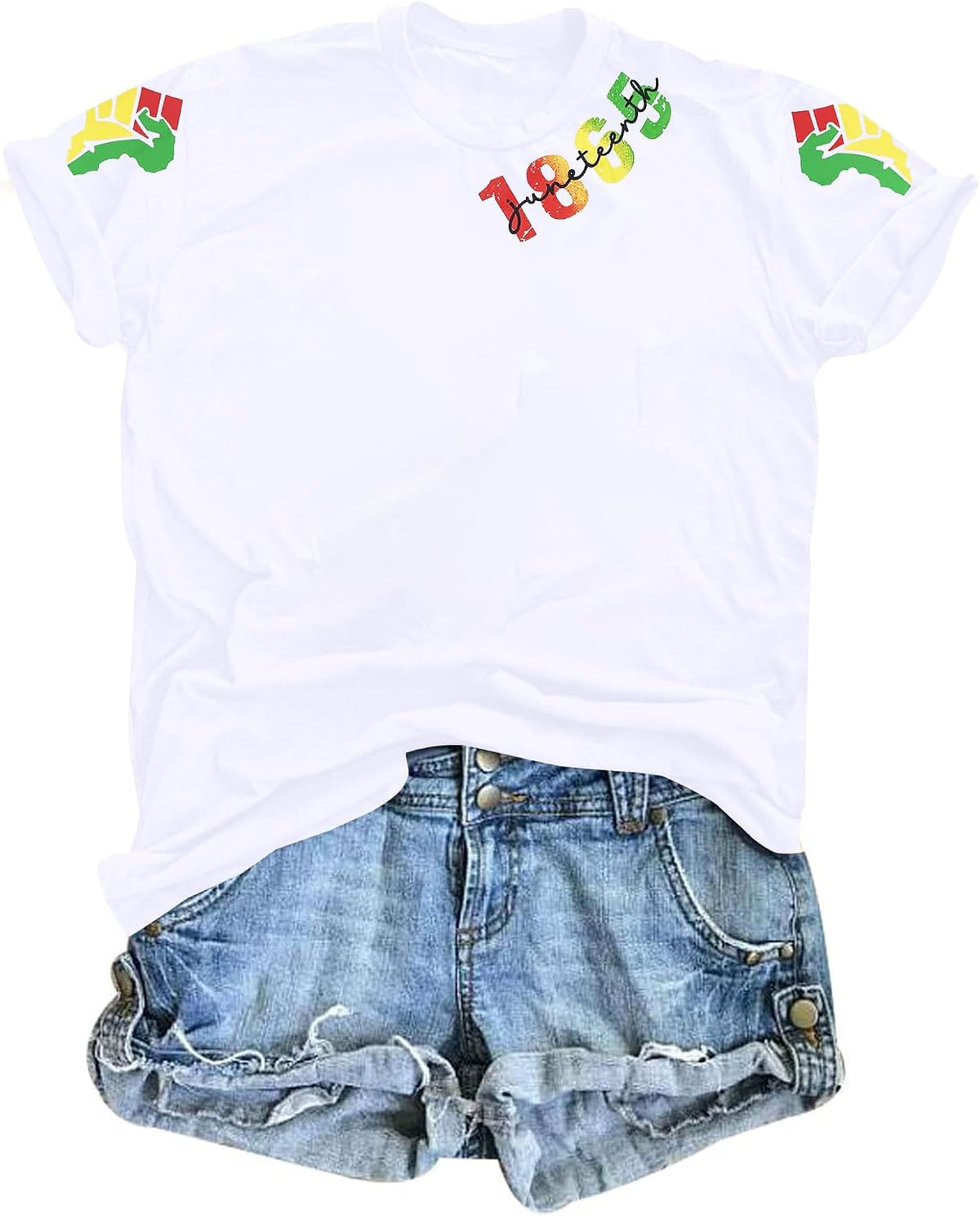 Juneteenth Shirts for Women Juneteenth Outfit 1865 Freedom Shirt Black History Tee African American Tee Tops - White