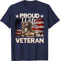 Veteran Dad Mom Grandpa American Flag USA Veterans Day T-Shirt - Navy Blue