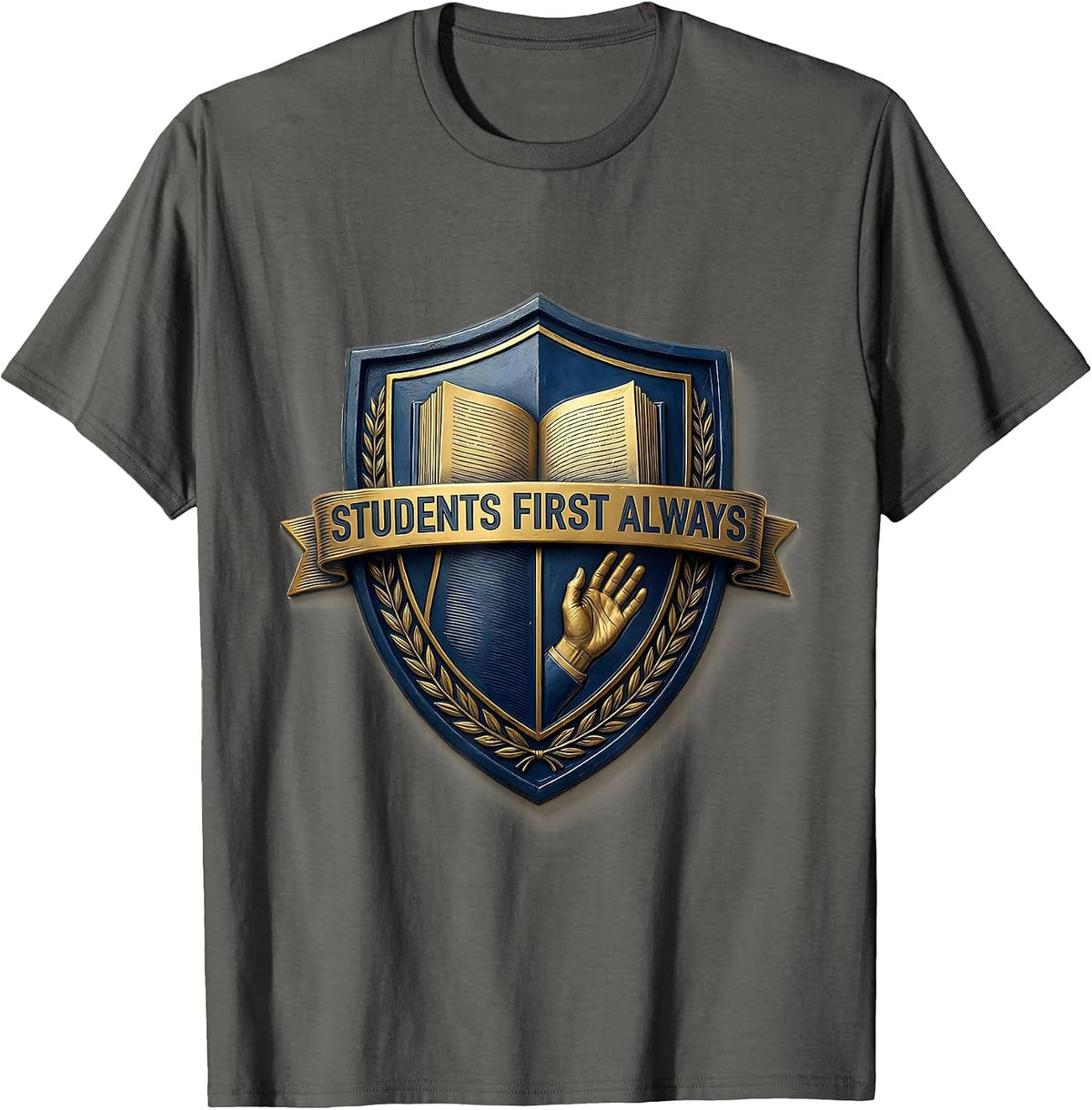 Men's Students First Always School Counselor Design T-Shirt - Asphalt Grey