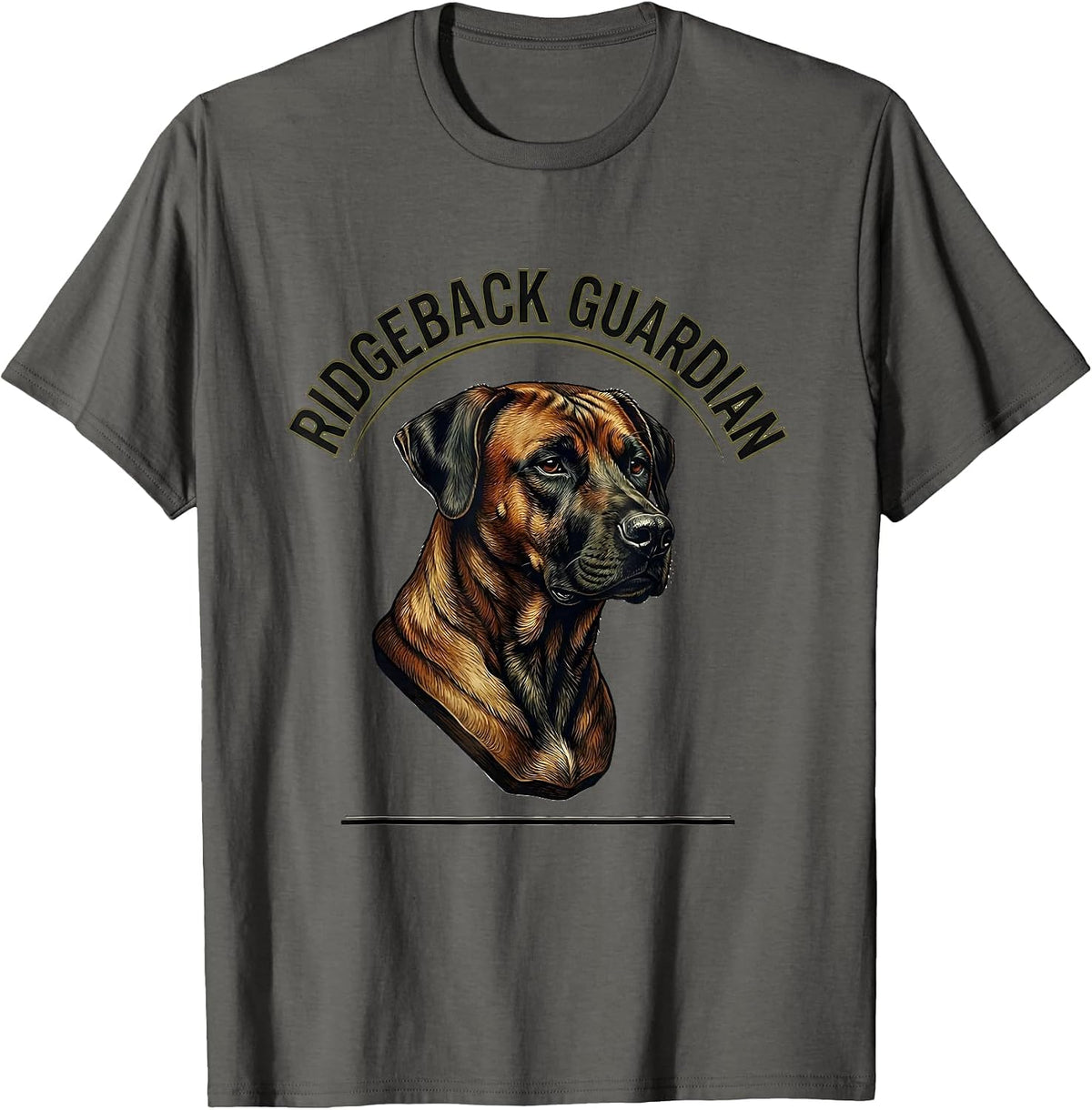 Ridgeback Guardian Vintage Rhodesian Ridgeback Dog Lover T-Shirt - Asphalt Grey