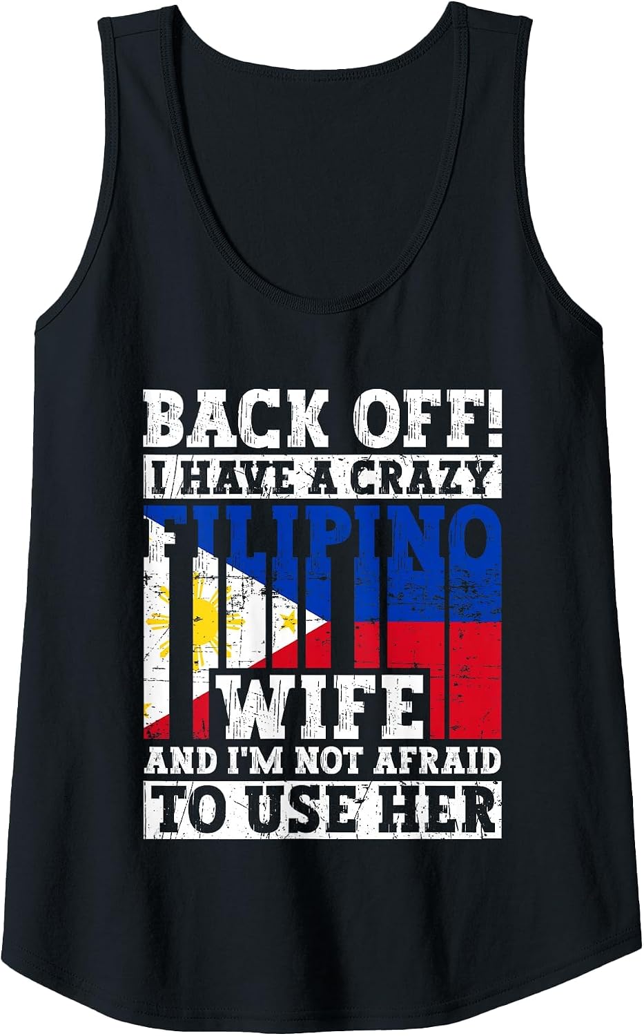 Funny Filipino Husband Philippines Flag Roots Heritage Tank Top - Black