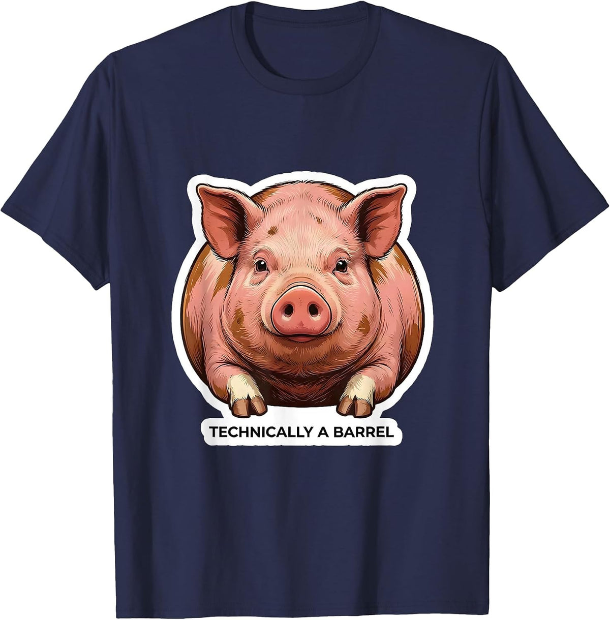 Technically A Barrel Funny Pet Pig Lover Cavy Humor T-Shirt - Navy Blue