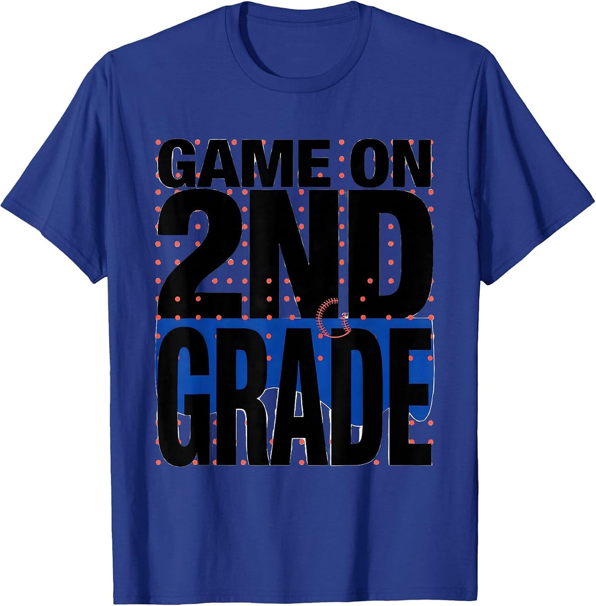 Men's Game On 2nd Grade Back To School Baseball Drip Ice Cream T-Shirt - Royal Blue