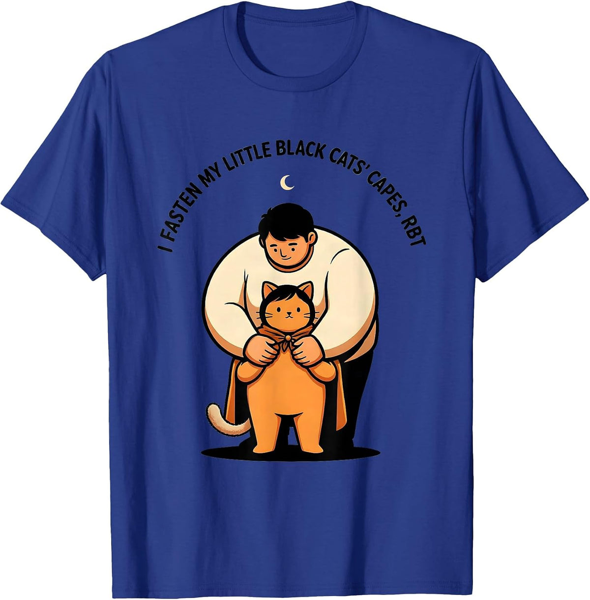 Men's I Fasten My Little Black Cats' Capes, RBT Para Normal T-Shirt - Royal Blue