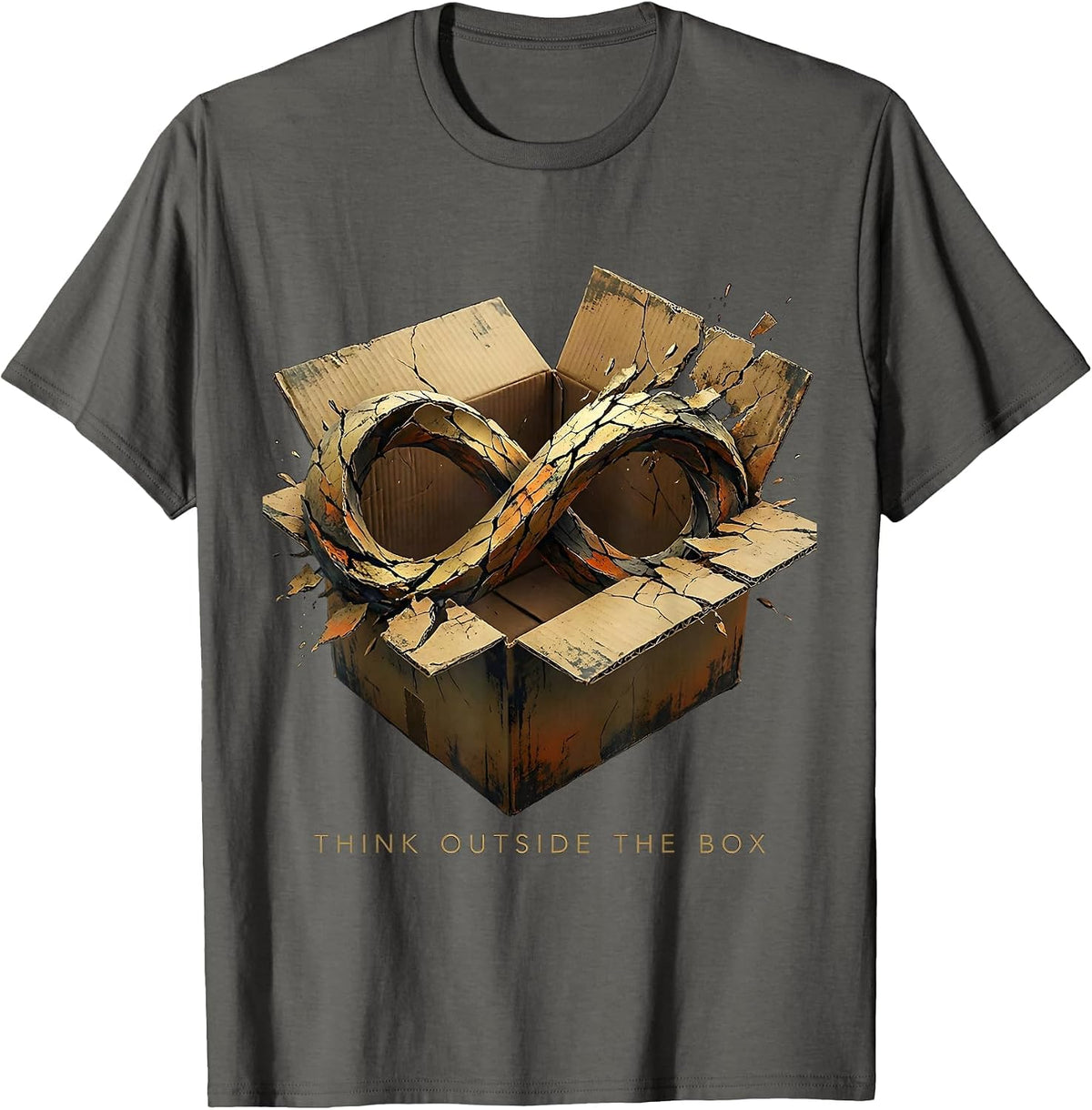Men's Think Outside The Box Autism Awareness Design T-Shirt - Asphalt Grey